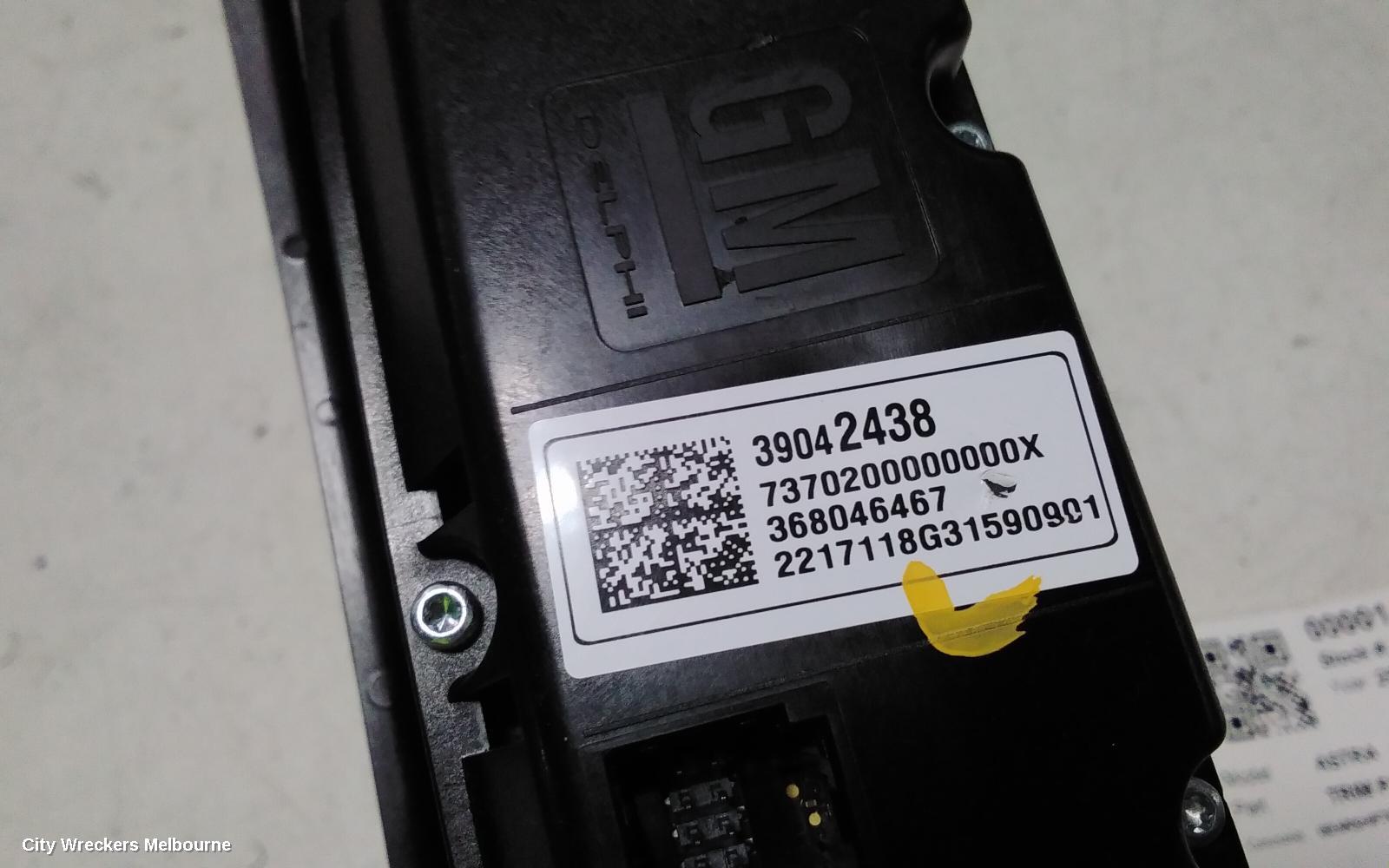 HOLDEN ASTRA HEATER/AC CONTROLS, CLIMATE CONTROL, BK, 5DR HATCH/WAGON, 09/2016 ONWARDS