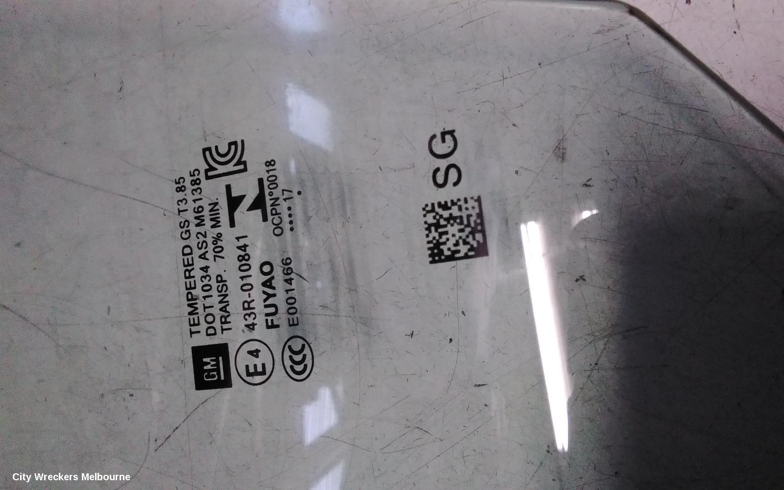 HOLDEN ASTRA LEFT FRONT DOOR WINDOW, BK-BL, 09/2016 - 12/2020