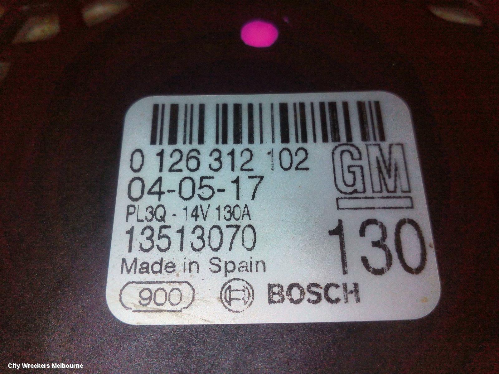 HOLDEN ASTRA ALTERNATOR, PETROL, 1.4, TURBO, BK-BL, 09/2016 - 12/2020