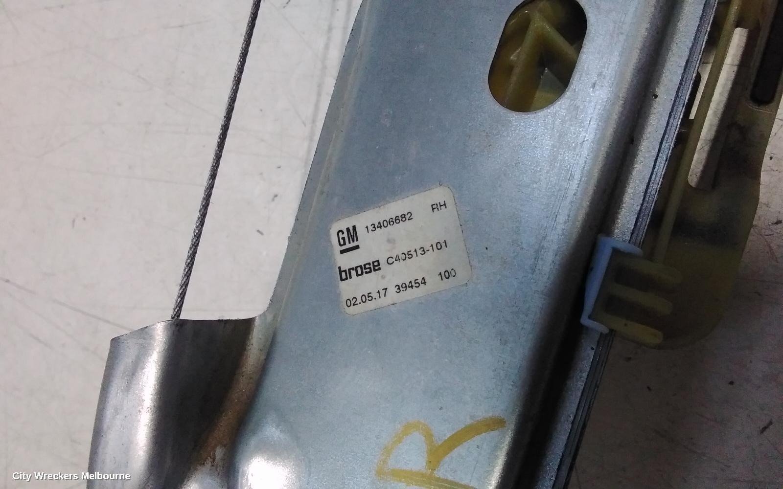 HOLDEN ASTRA RIGHT REAR WND REG/MOTOR, BK, DOOR REG ASSY (REG AND MOTOR), 5DR HATCH, 09/2016 - 12/2020