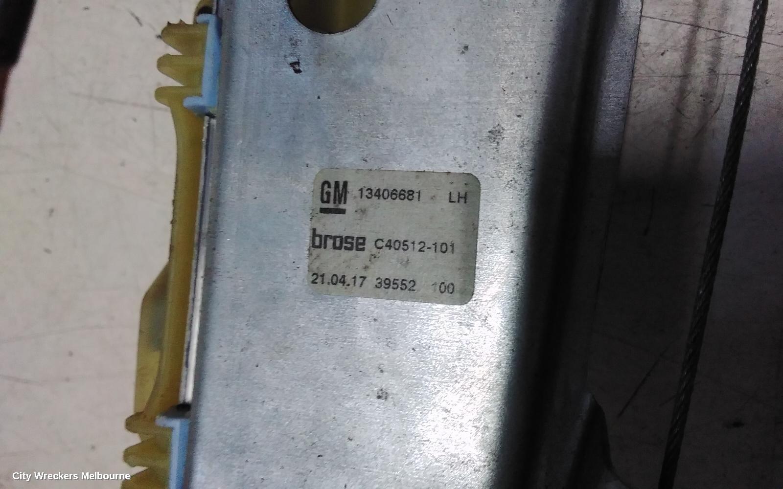 HOLDEN ASTRA LEFT REAR WND REG/MOTOR, BK, DOOR REG ASSY (REG AND MOTOR), 5DR HATCH, 09/2016 - 12/2020