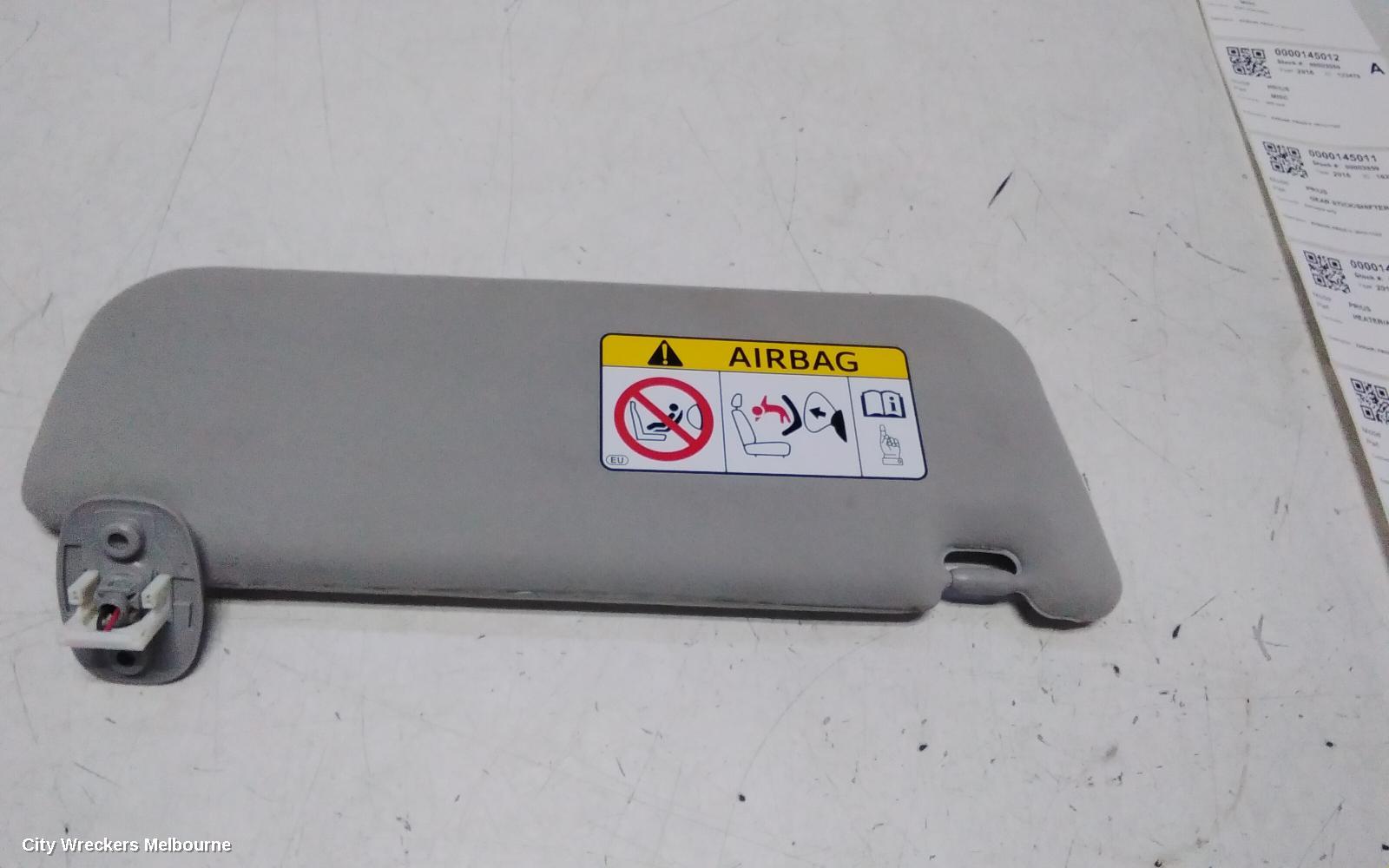 TOYOTA PRIUS SUNVISOR, ZVW40R, LH SIDE, 05/2012 - 03/2021
