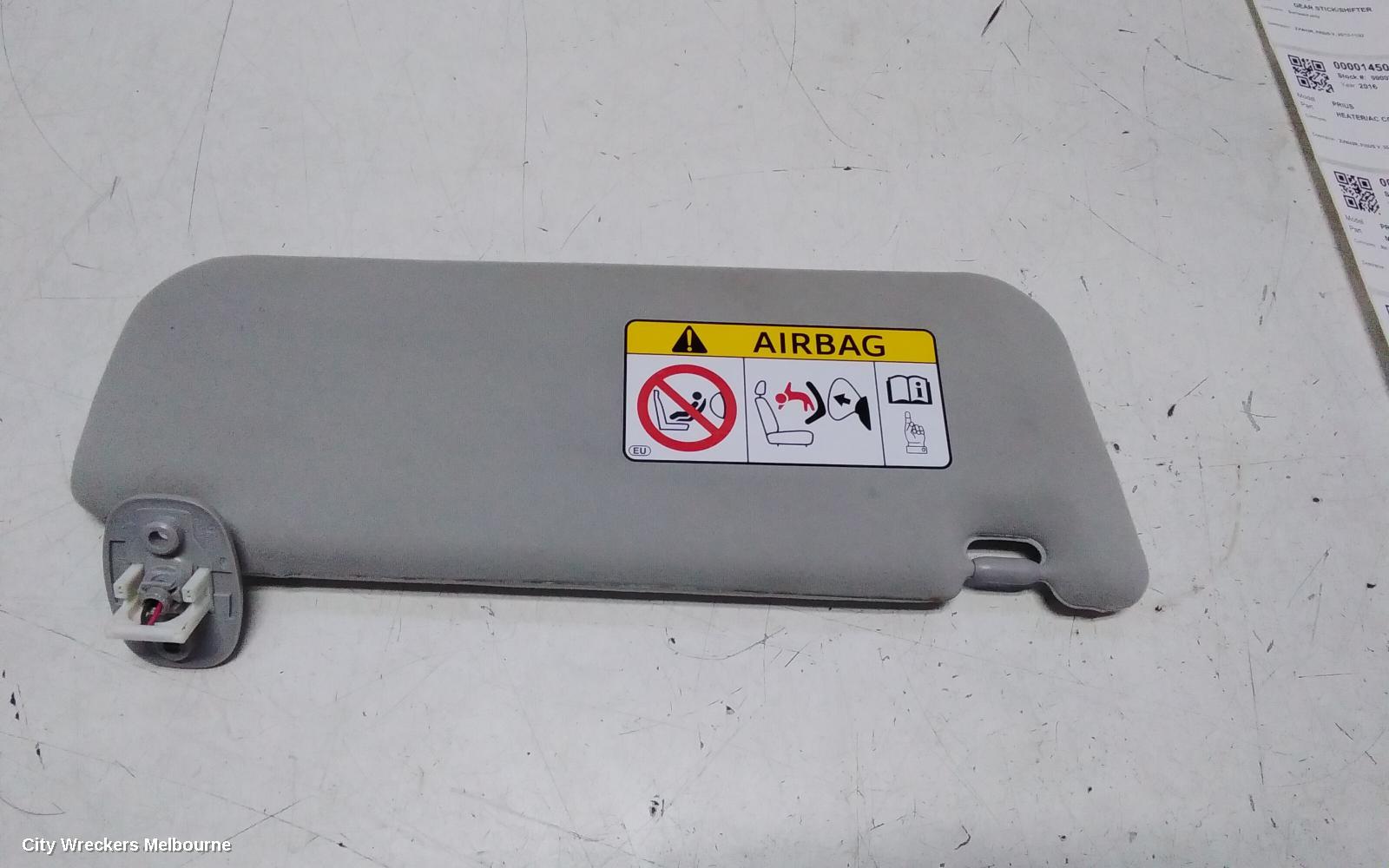 TOYOTA PRIUS SUNVISOR, ZVW40R, LH SIDE, 05/2012 - 03/2021