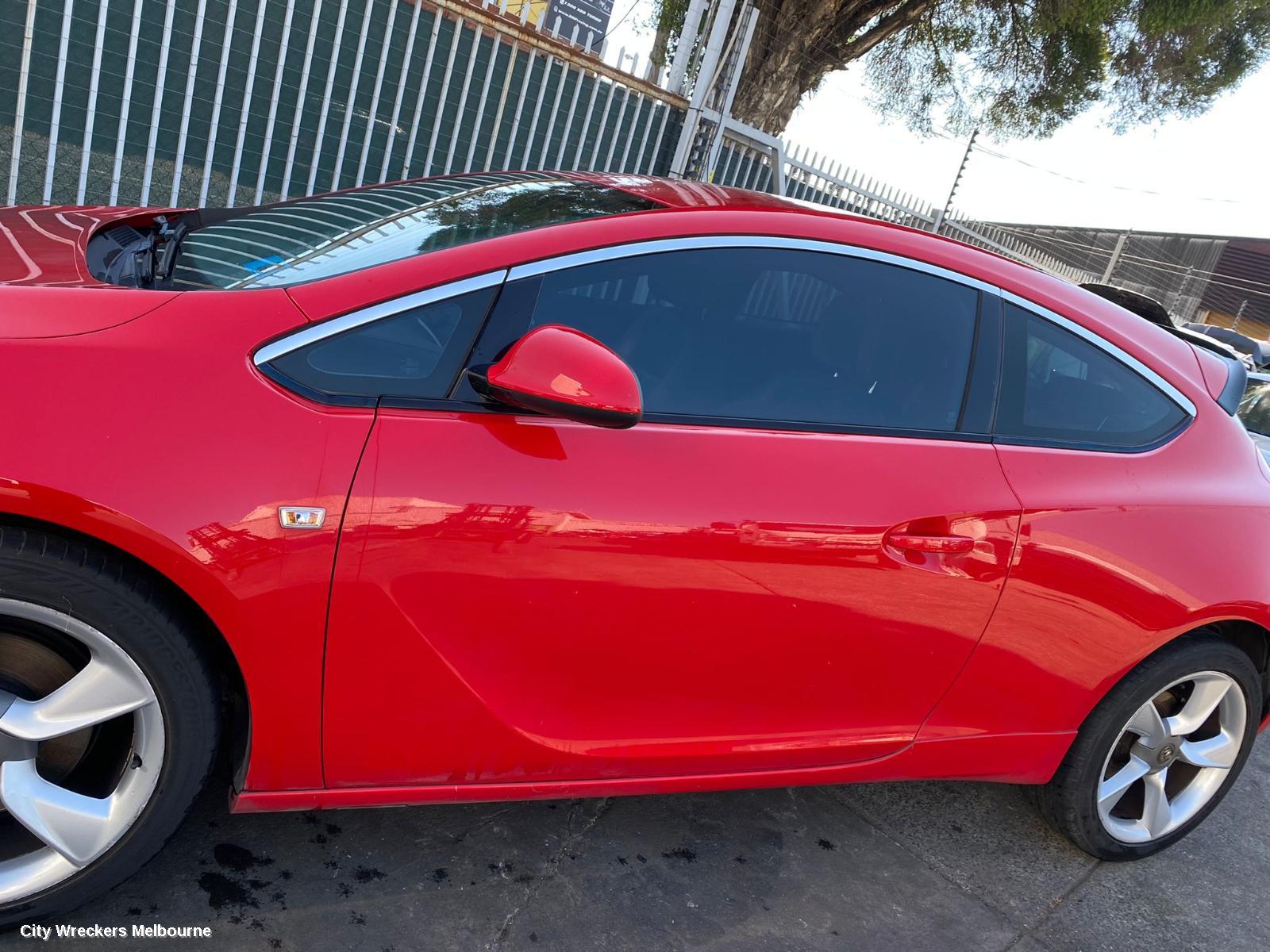 HOLDEN ASTRA LEFT FRONT DOOR, PJ, 3DR HATCH, GTC, 12/2014 - 01/2017