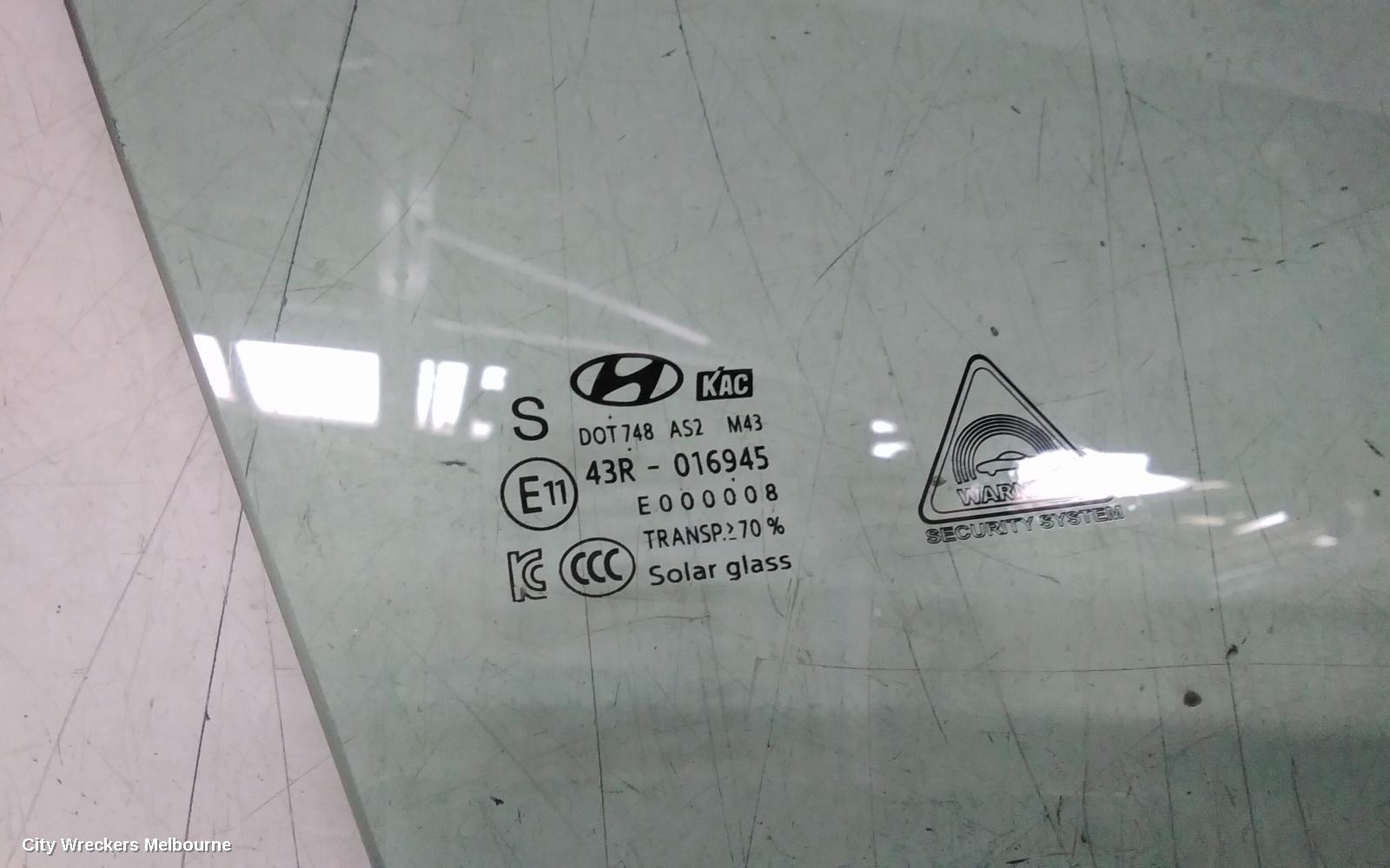 HYUNDAI I30 RIGHT FRONT DOOR WINDOW, PD, HATCH, N TYPE, 10/2018 ONWARDS