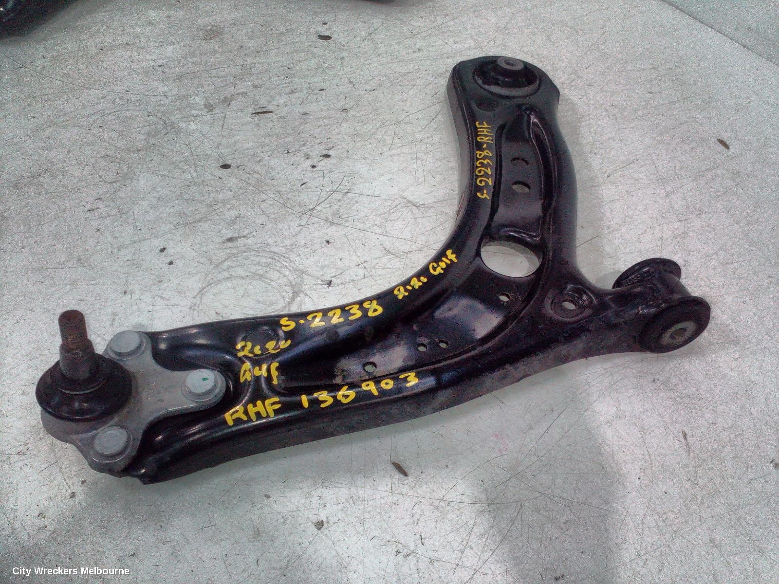 VOLKSWAGEN GOLF RIGHT FRONT LOWER CONTROL ARM, GEN 7, 11/2012 - 08/2020