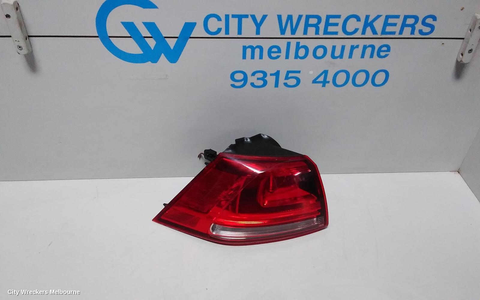 VOLKSWAGEN GOLF LEFT TAILLIGHT, GEN 7, HATCH, STANDARD, NON LED TYPE, 03/2013 - 03/2017