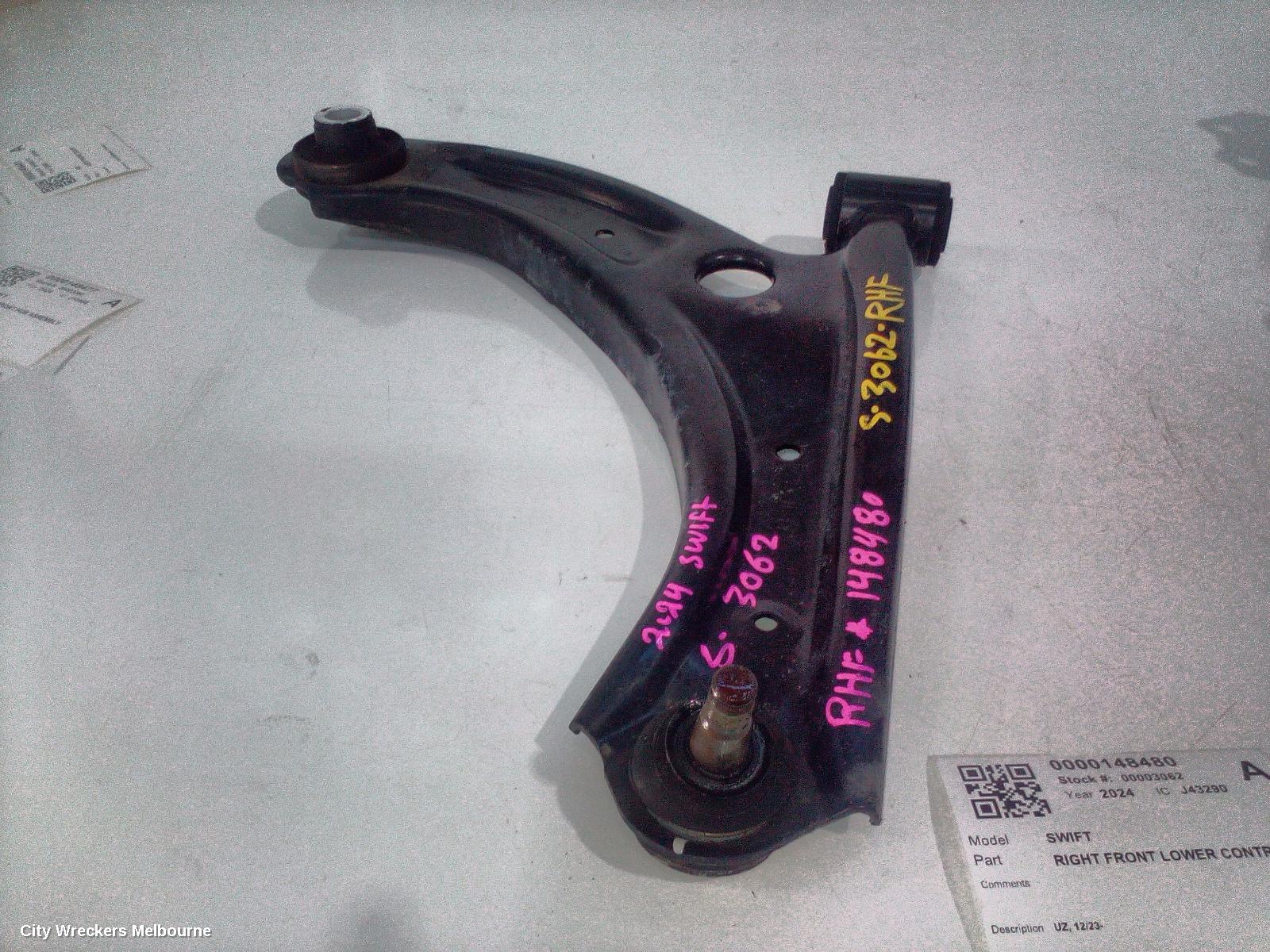 SUZUKI SWIFT RIGHT FRONT LOWER CONTROL ARM, UZ, 12/2023 ONWARDS