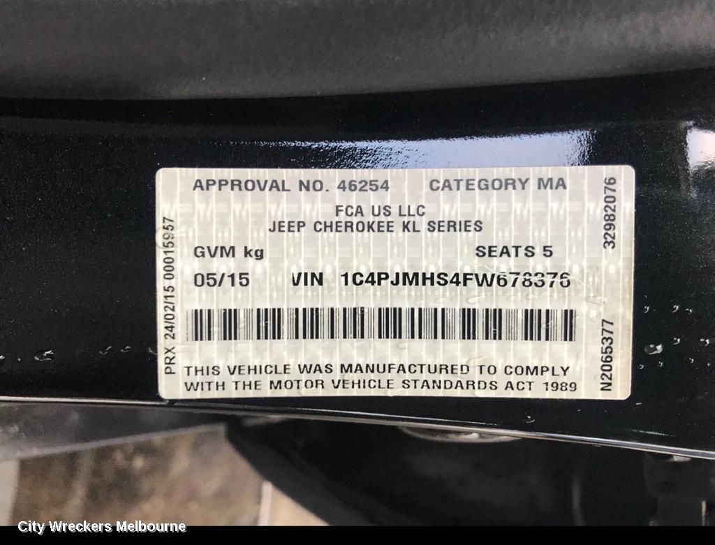 JEEP CHEROKEE REVERSE CAMERA, FRONT RADAR SENSOR (GRILLE MOUNTED), KL, 02/2014 - 03/2018