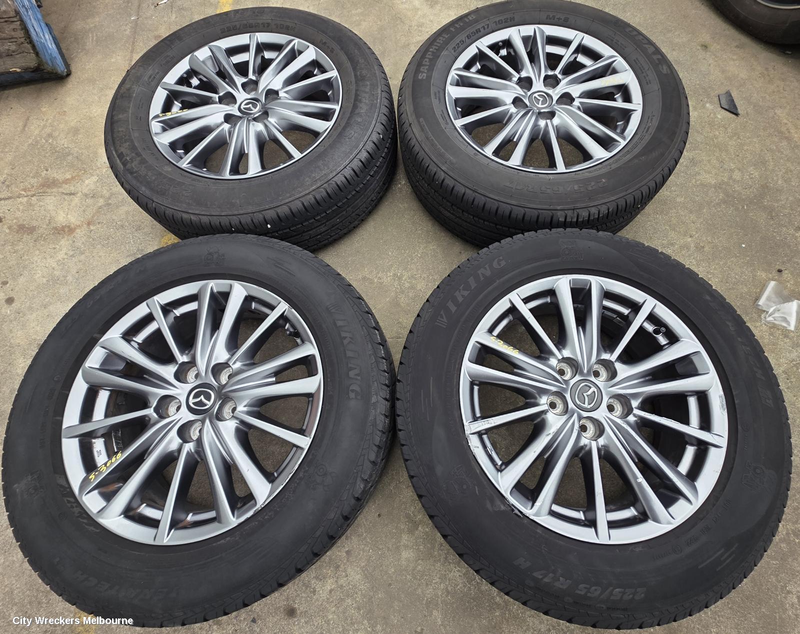 MAZDA CX5 WHEEL MAG, FACTORY, 17X7IN, MULTI SPOKE, DARK GREY, KF, 02/2017 - 04/2018