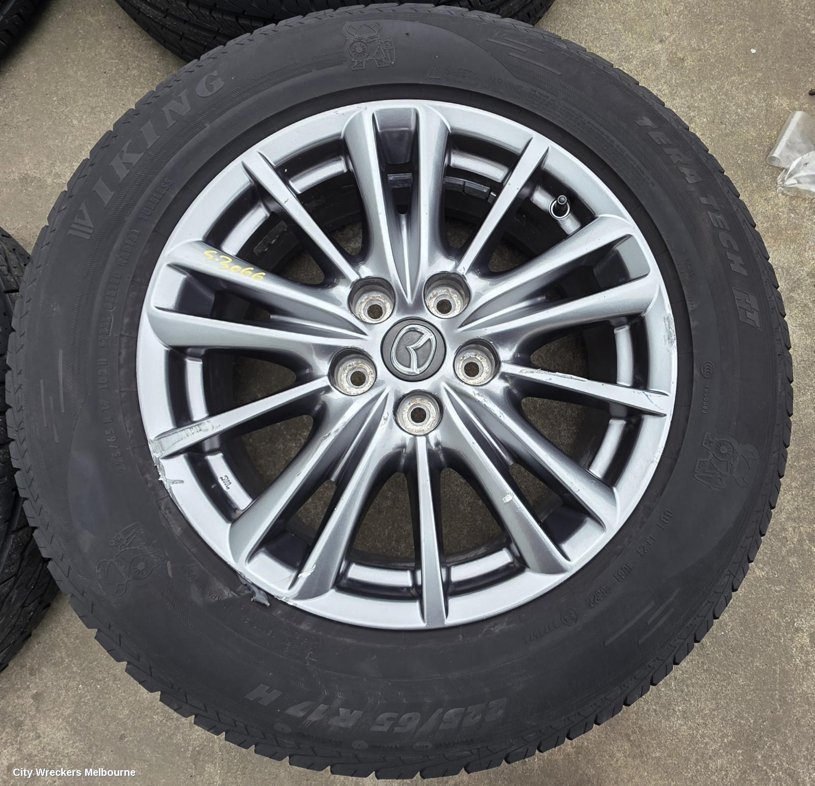 MAZDA CX5 WHEEL MAG, FACTORY, 17X7IN, MULTI SPOKE, DARK GREY, KF, 02/2017 - 04/2018