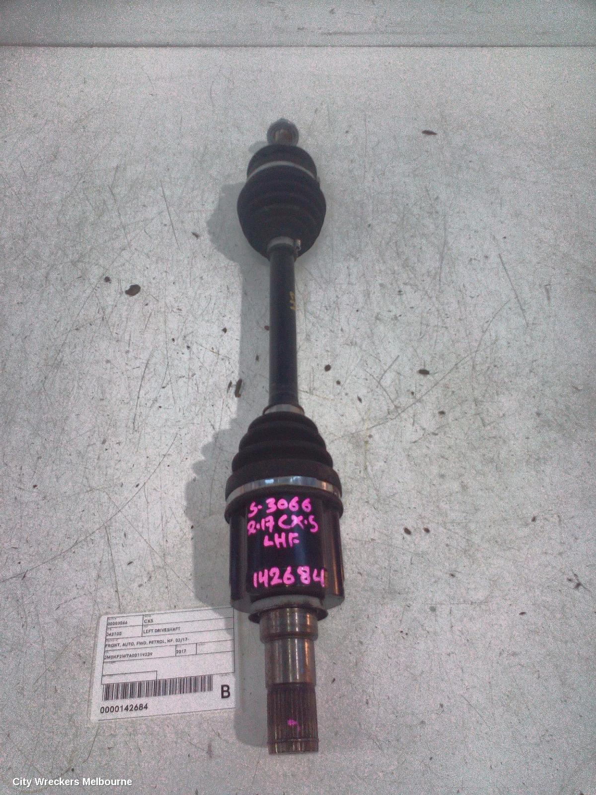 MAZDA CX5 LEFT DRIVESHAFT, FRONT, AUTO, FWD, PETROL, KF, 02/2017 ONWARDS