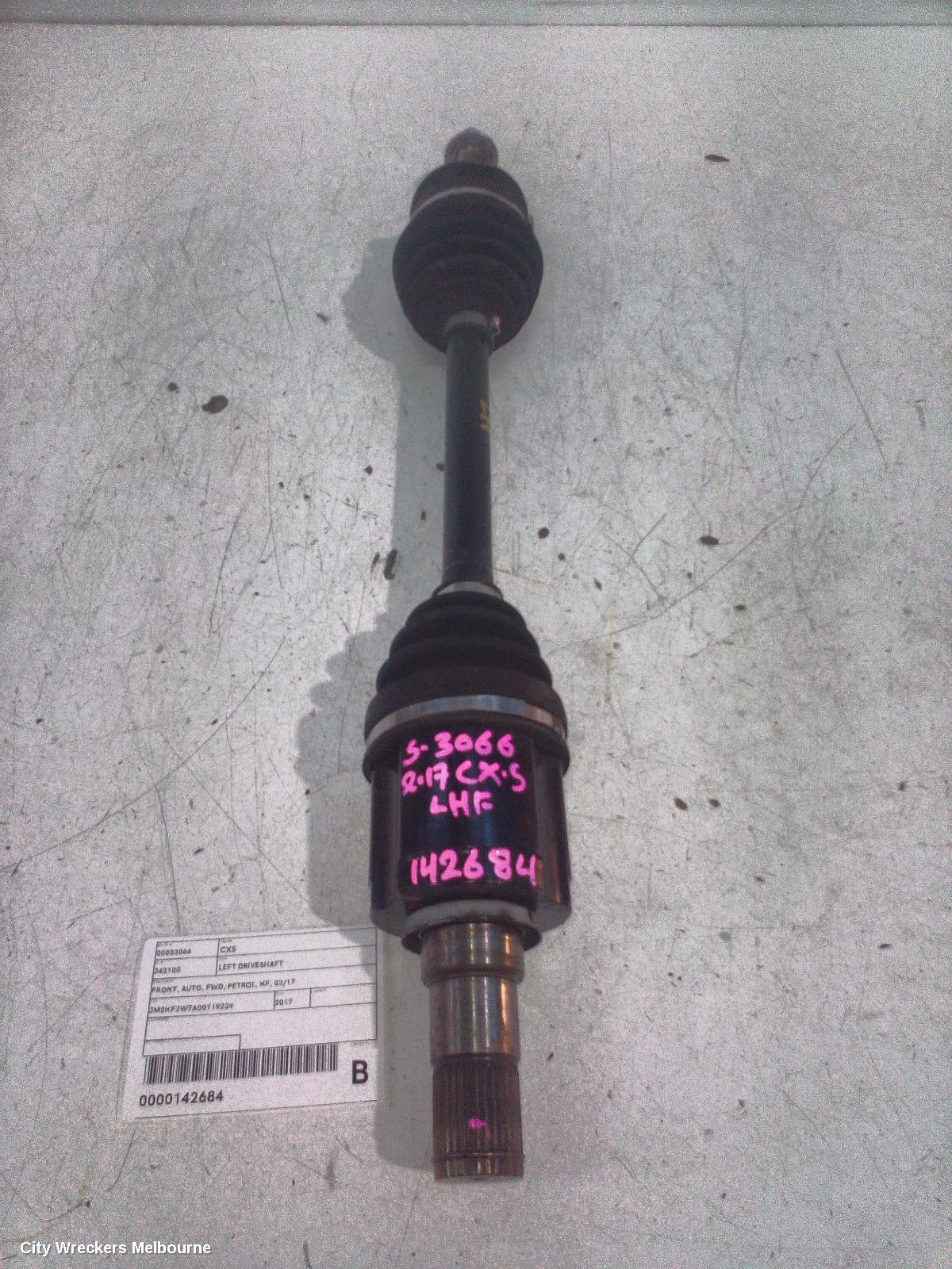 MAZDA CX5 LEFT DRIVESHAFT, FRONT, AUTO, FWD, PETROL, KF, 02/2017 ONWARDS