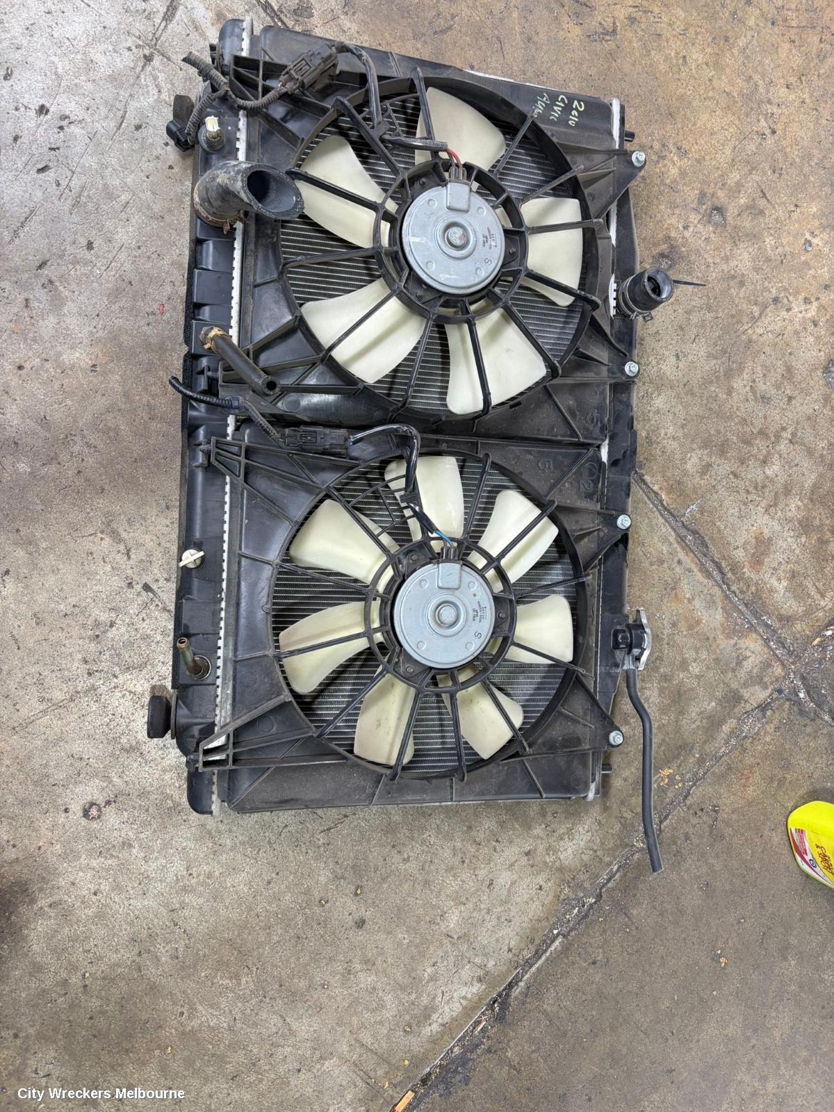 HONDA CIVIC FAN, FAN RH (DRIVER SIDE), AUTO & MANUAL T/M, 1.8, R18A1, 7 BLADES, 8TH GEN (VIN MRHFD), 02/2006 - 12/2011