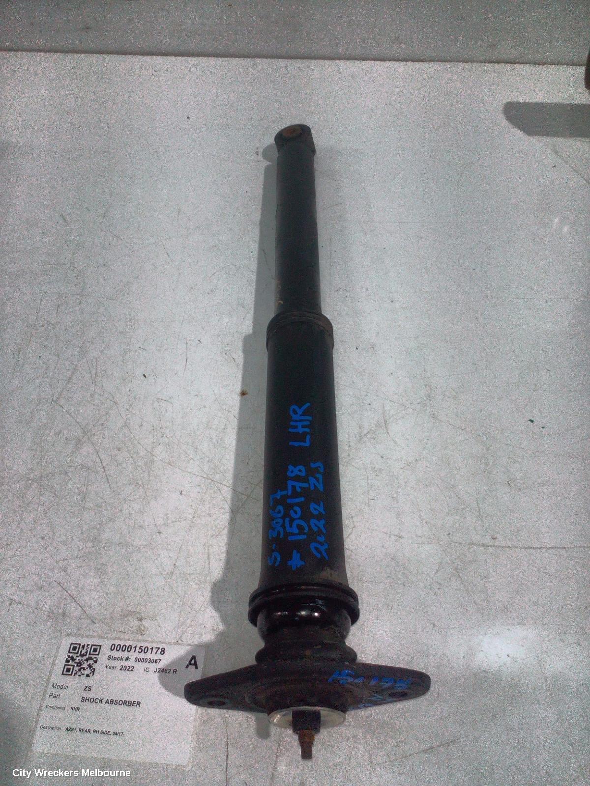 MG ZS SHOCK ABSORBER, AZS1, REAR, RH SIDE, 09/2017 ONWARDS