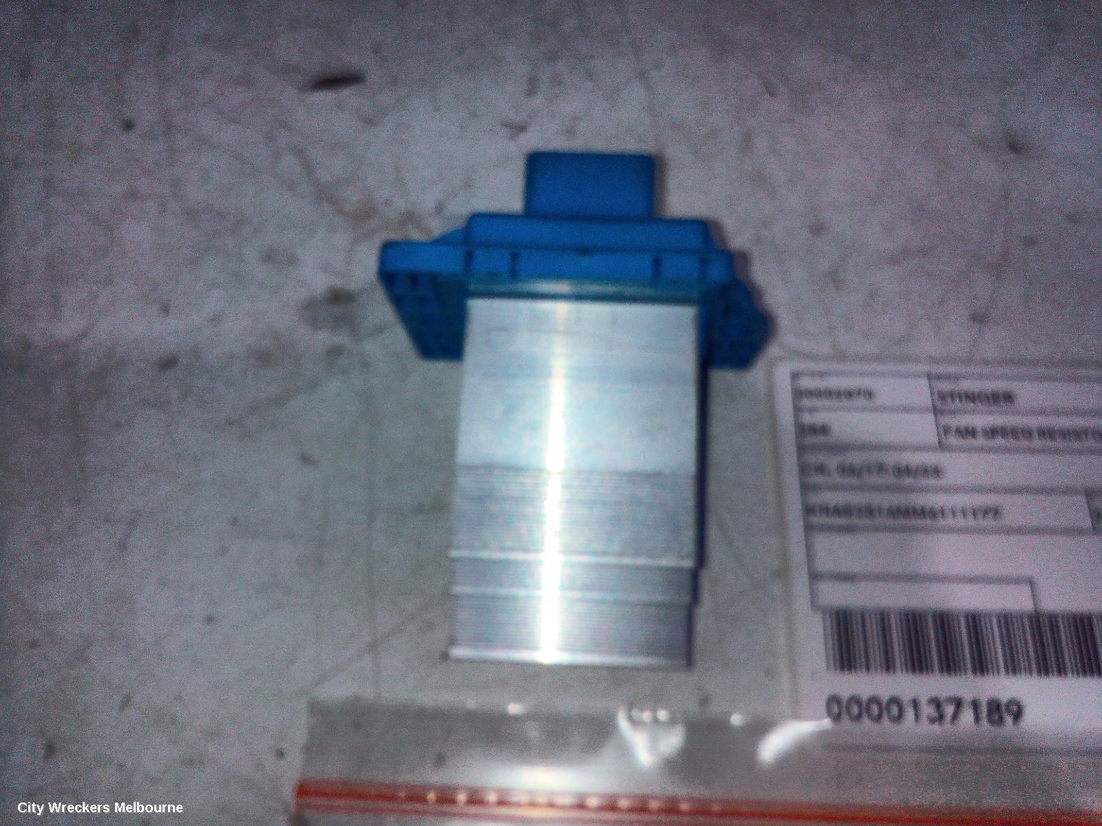KIA STINGER FAN SPEED RESISTOR, CK, 06/2017 - 04/2023