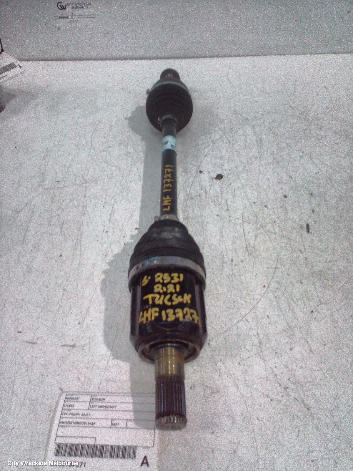 HYUNDAI TUCSON LEFT DRIVESHAFT, NX4, FRONT, 02/2021 ONWARDS