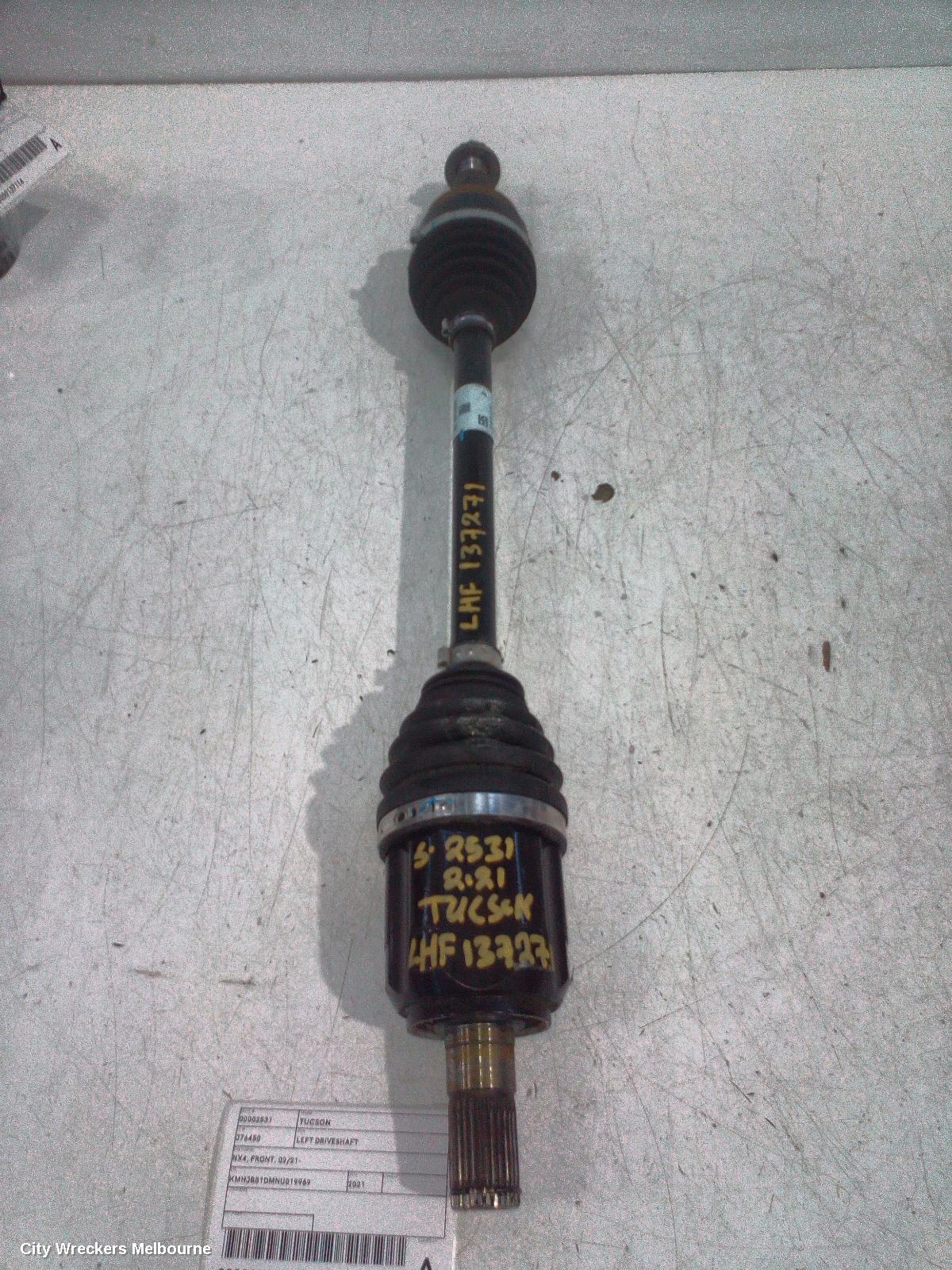 HYUNDAI TUCSON LEFT DRIVESHAFT, NX4, FRONT, 02/2021 ONWARDS