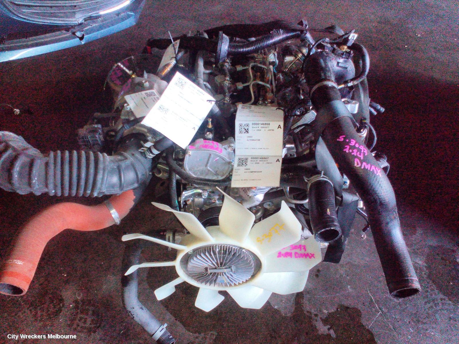 ISUZU DMAX ENGINE, DIESEL, 1.9, TURBO, RZ4E-TC, RG, 07/2021 ONWARDS