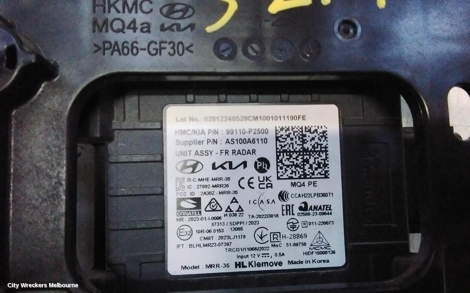 KIA SORENTO REVERSE CAMERA, MQ4, FRONT RADAR SENSOR (REINFORCEMENT MOUNTED), 02/2020 ONWARDS