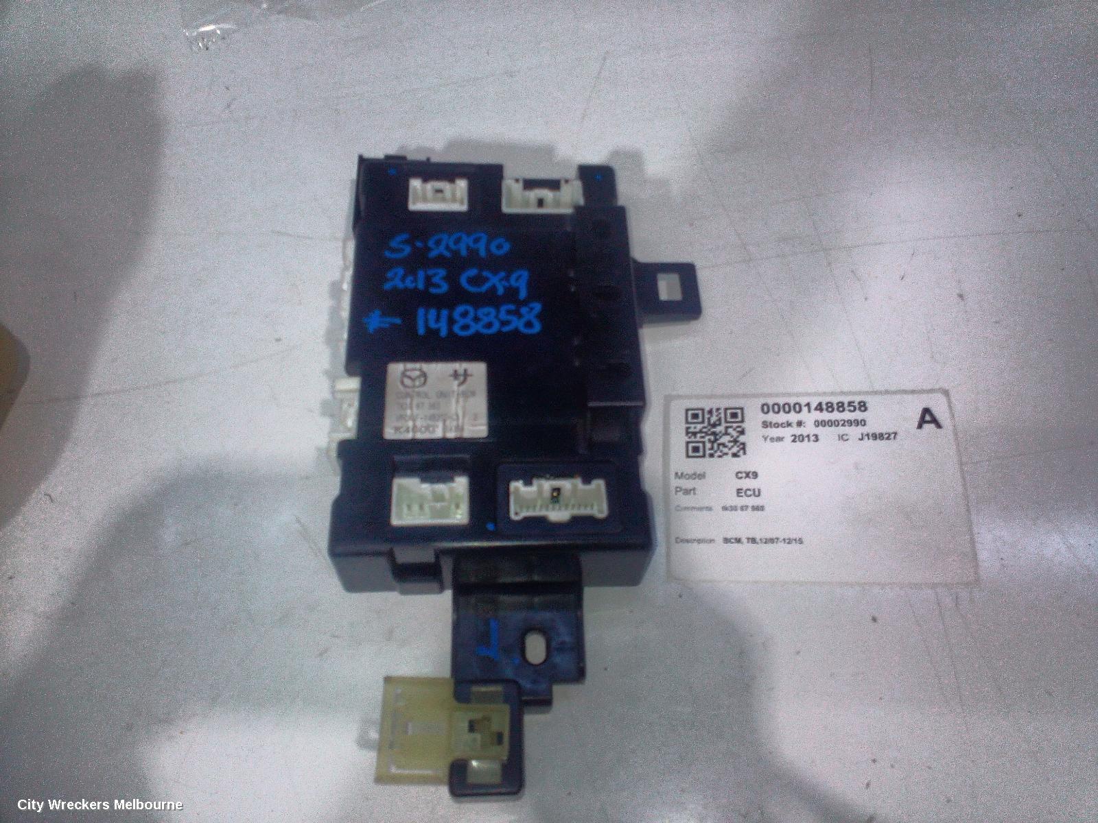 MAZDA CX9 ECU, BCM, TB,12/2007 - 12/2015