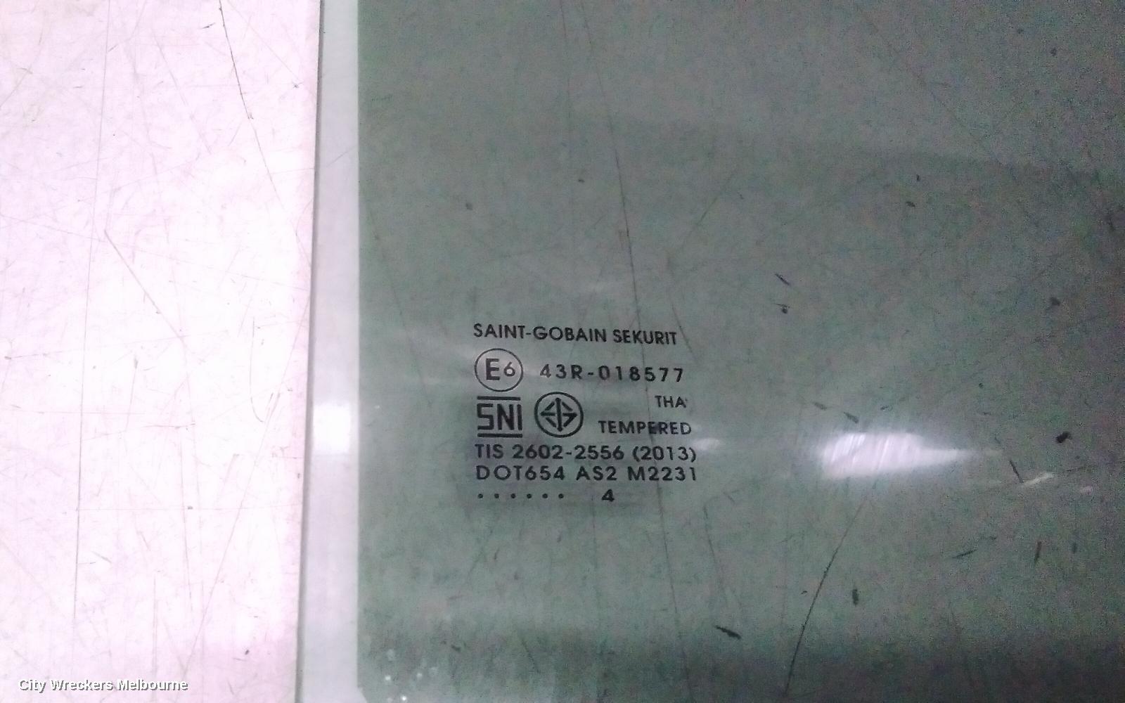 ISUZU DMAX RIGHT REAR DOOR WINDOW, RG, DUAL CAB, 07/2020 ONWARDS