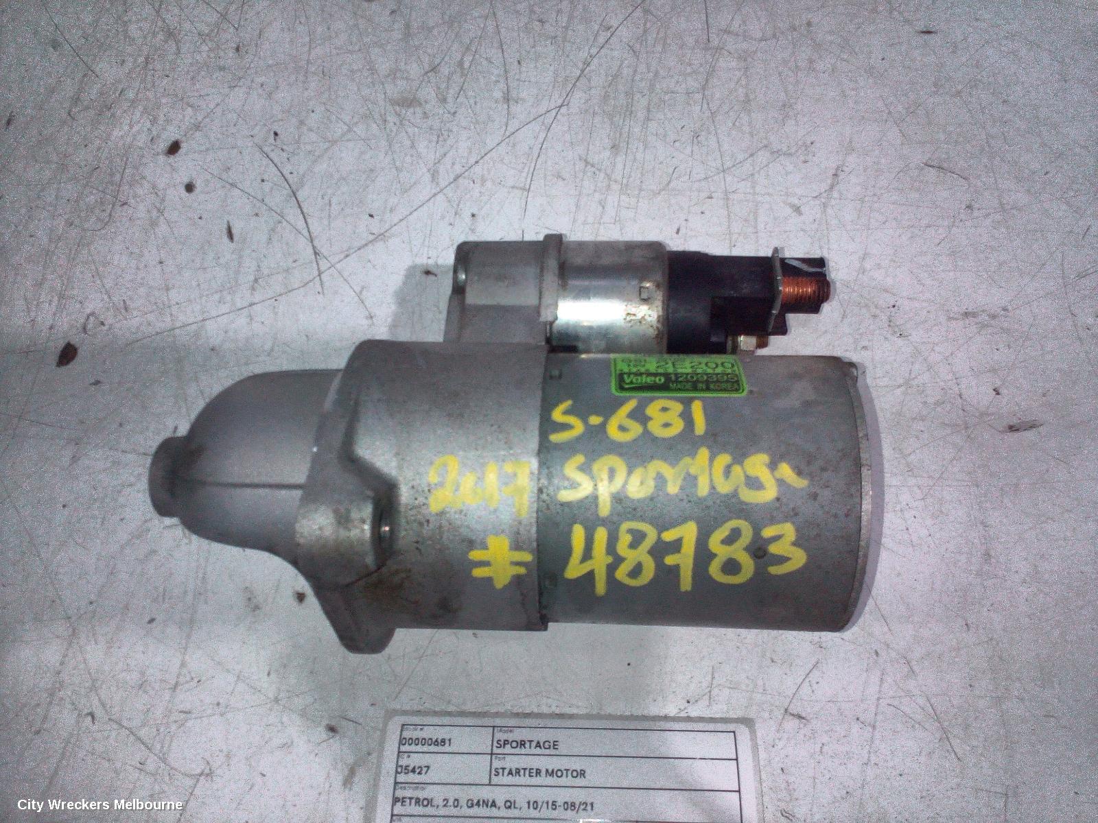 KIA SPORTAGE STARTER, PETROL, 2.0, G4NA, QL, 10/2015 - 08/2021