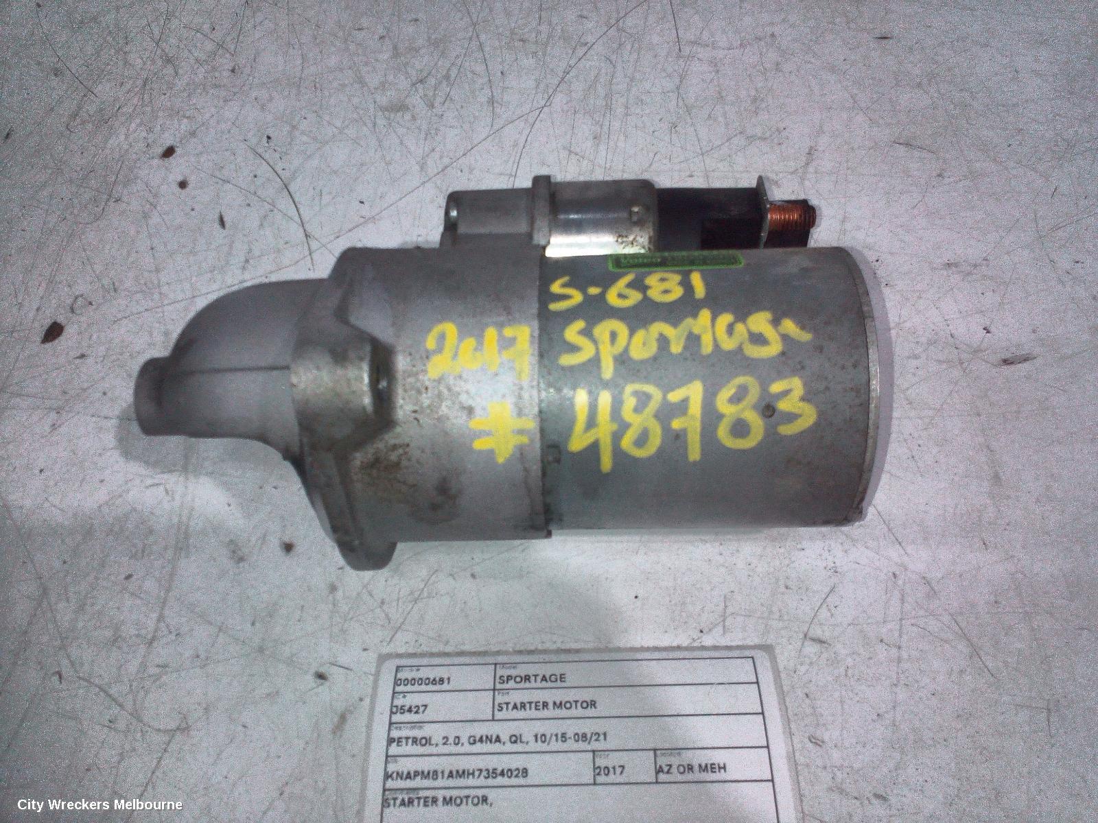 KIA SPORTAGE STARTER, PETROL, 2.0, G4NA, QL, 10/2015 - 08/2021