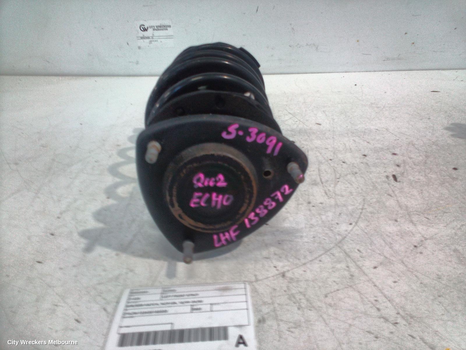 TOYOTA ECHO LEFT FRONT STRUT, 3DR/5DR HATCH, NCP10R, 10/1999 - 09/2002