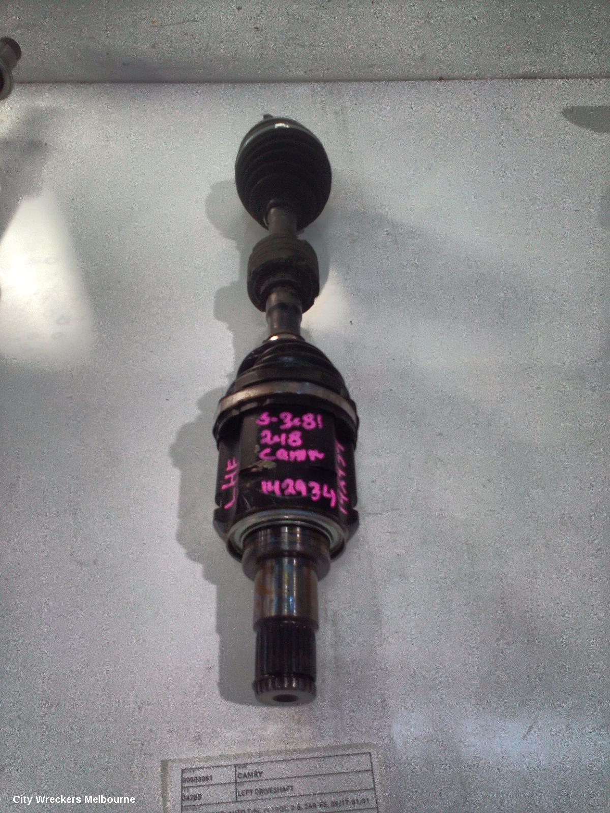 TOYOTA CAMRY LEFT DRIVESHAFT, XV70, FRONT, AUTO T/M, PETROL, 2.5, 2AR-FE, 09/2017 - 01/2021