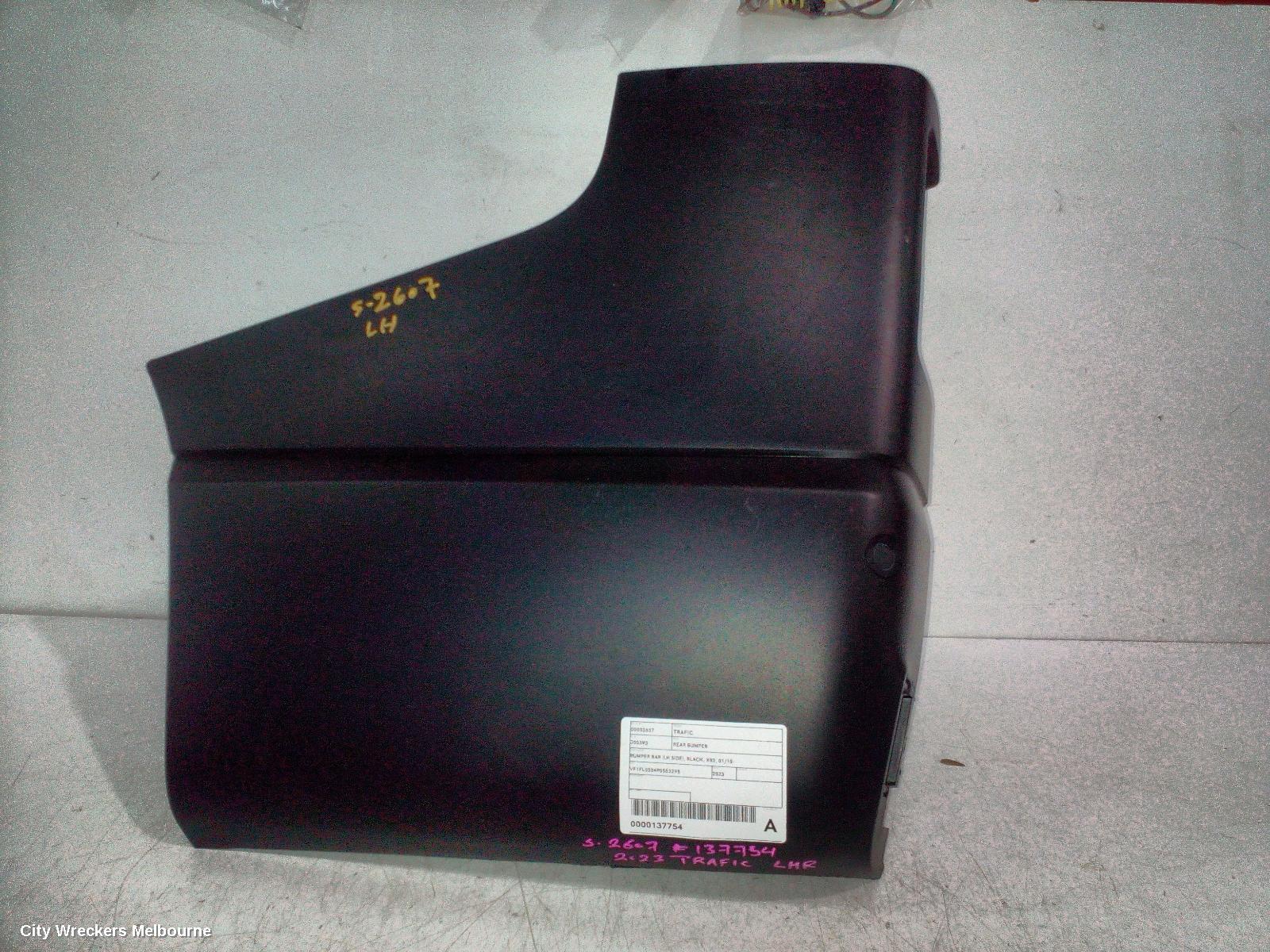 RENAULT TRAFIC REAR BUMPER, BUMPER BAR (LH SIDE), BLACK, X82, 01/2015 ONWARDS