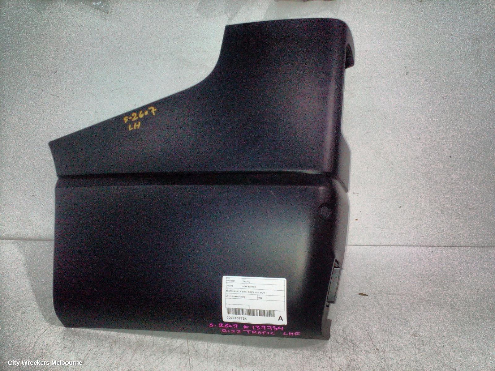 RENAULT TRAFIC REAR BUMPER, BUMPER BAR (LH SIDE), BLACK, X82, 01/2015 ONWARDS