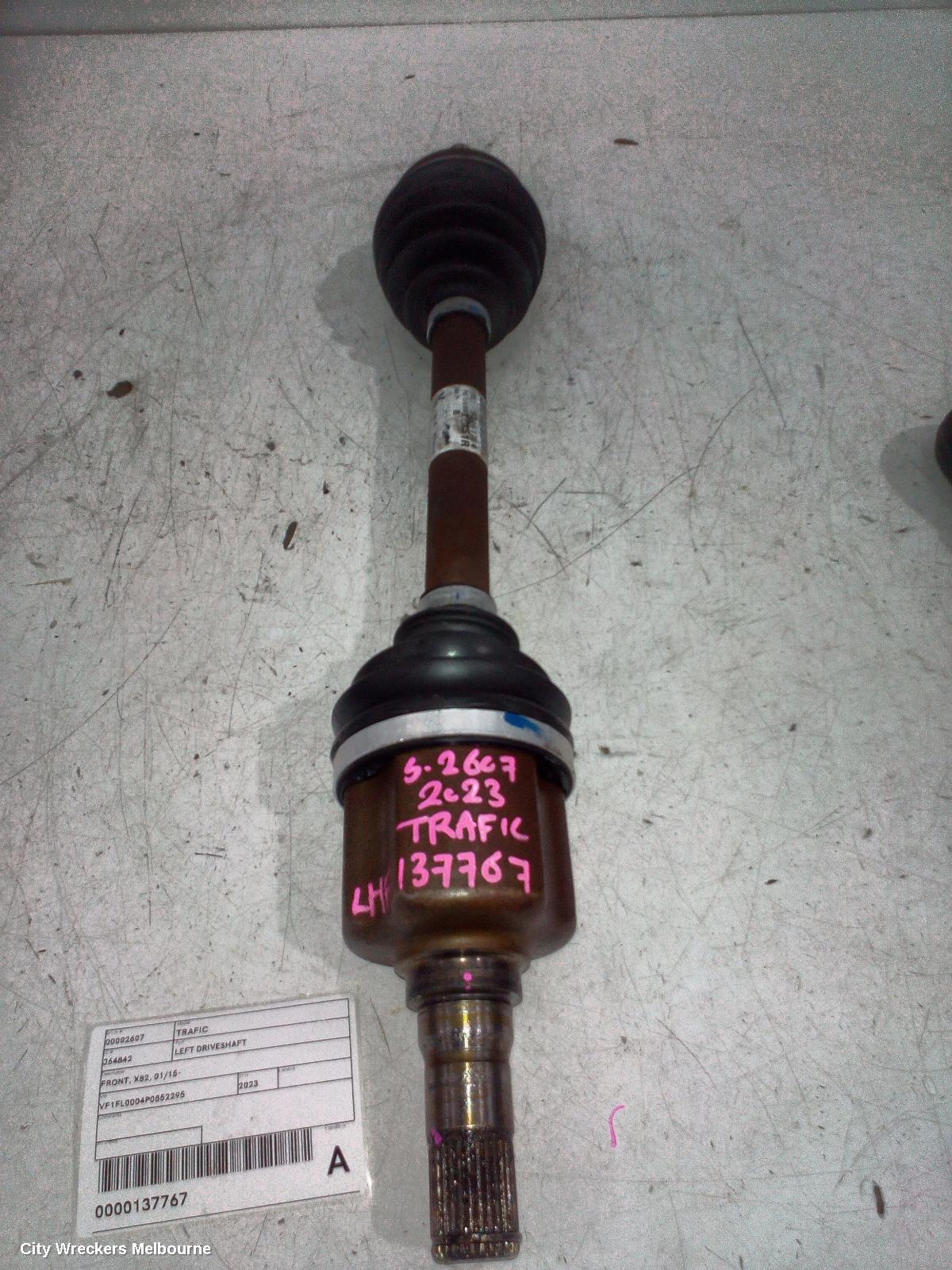 RENAULT TRAFIC LEFT DRIVESHAFT, FRONT, X82, 01/2015 ONWARDS