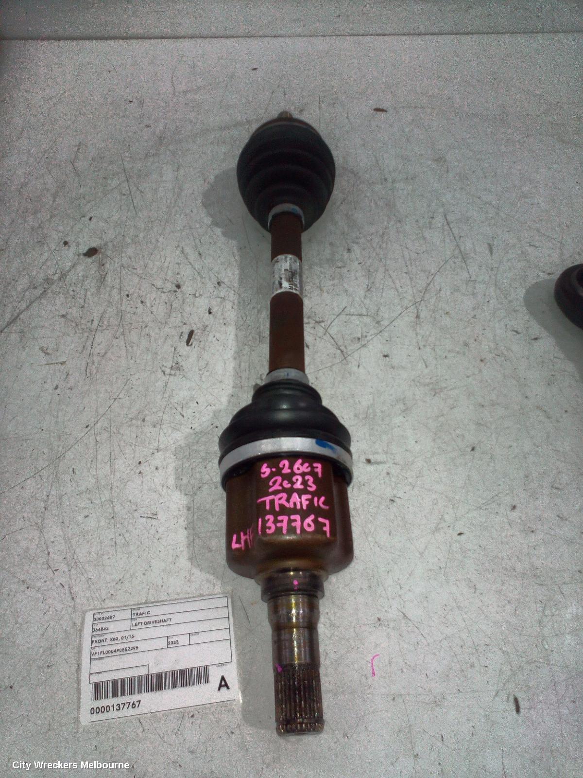 RENAULT TRAFIC LEFT DRIVESHAFT, FRONT, X82, 01/2015 ONWARDS