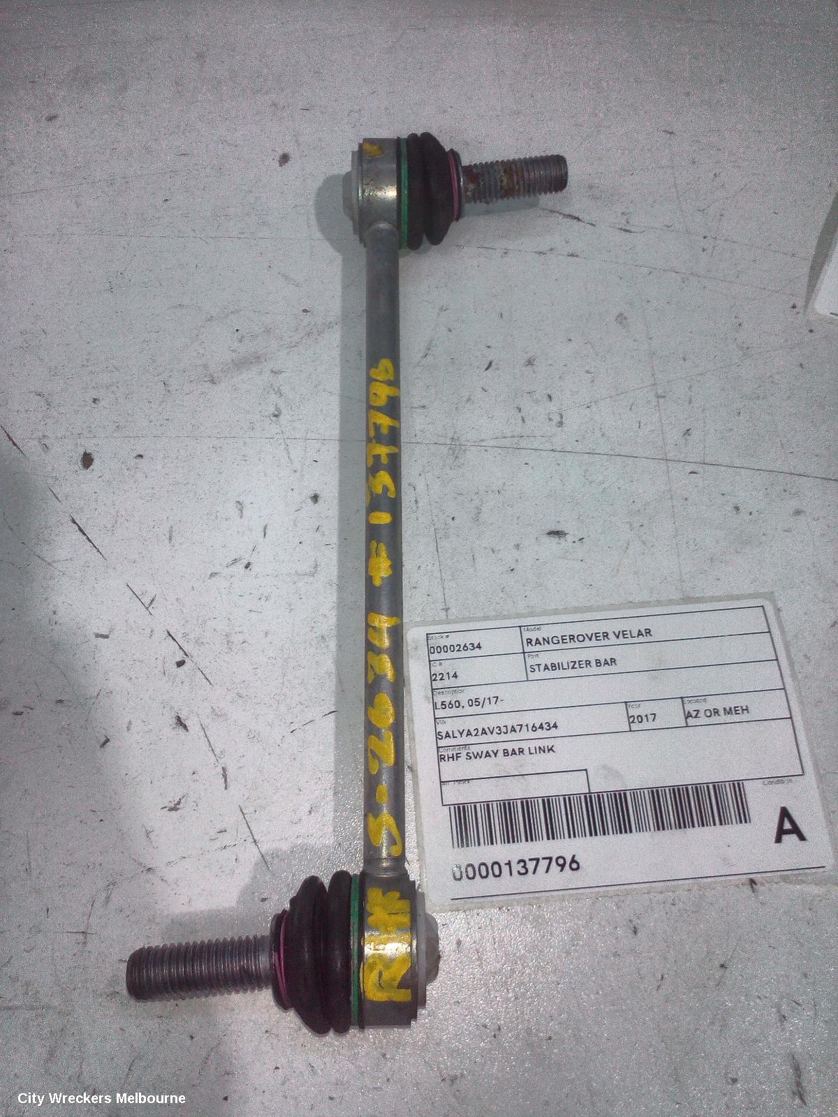 LAND ROVER RANGEROVER VELAR STABILISER BAR, L560, 05/2017 ONWARDS