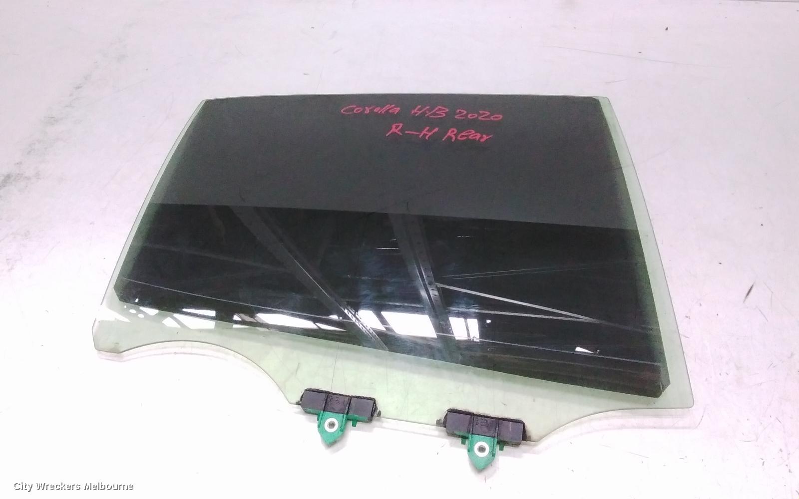 TOYOTA COROLLA RIGHT REAR DOOR WINDOW, E210, HATCH, 07/2018 ONWARDS
