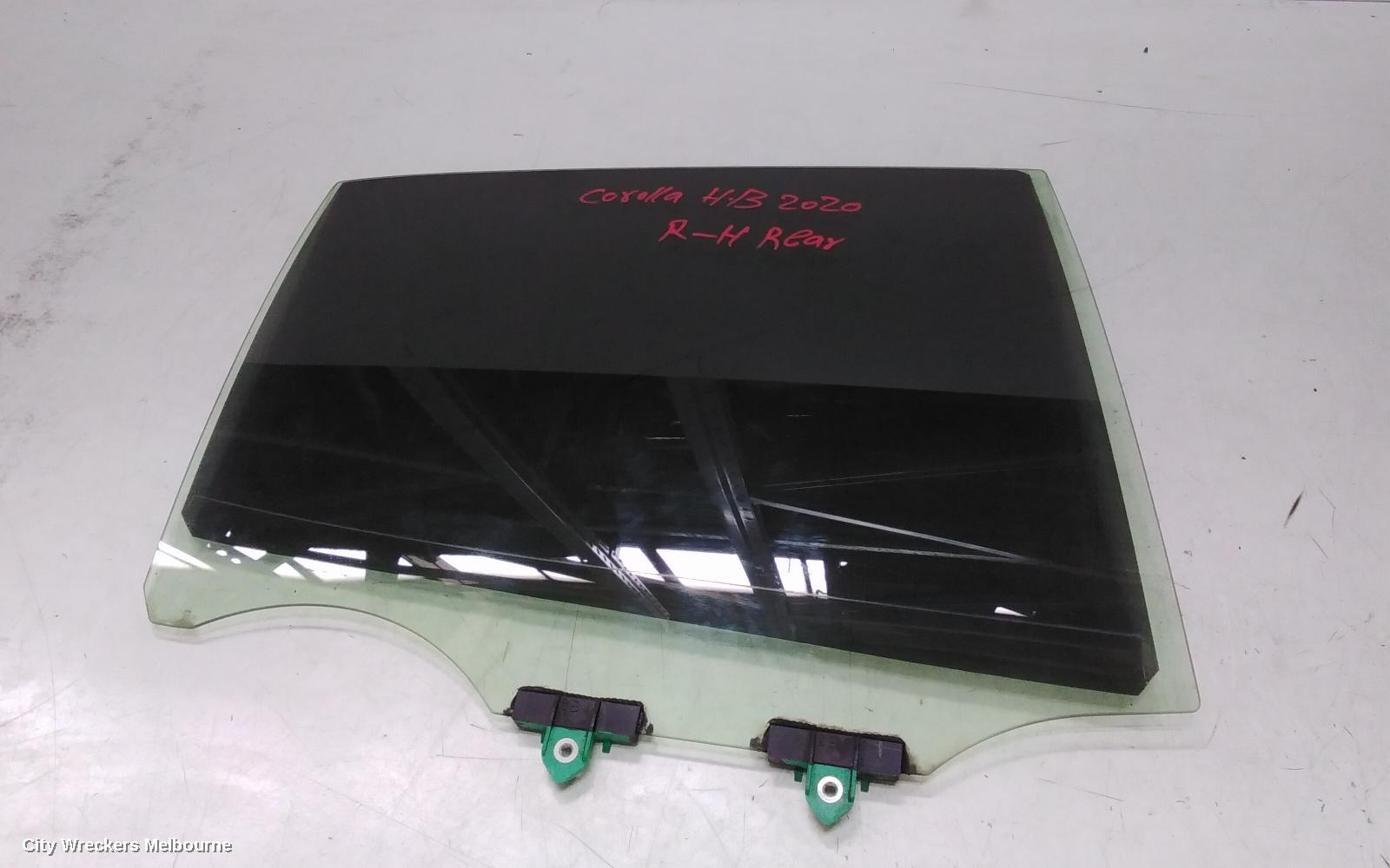 TOYOTA COROLLA RIGHT REAR DOOR WINDOW, E210, HATCH, 07/2018 ONWARDS