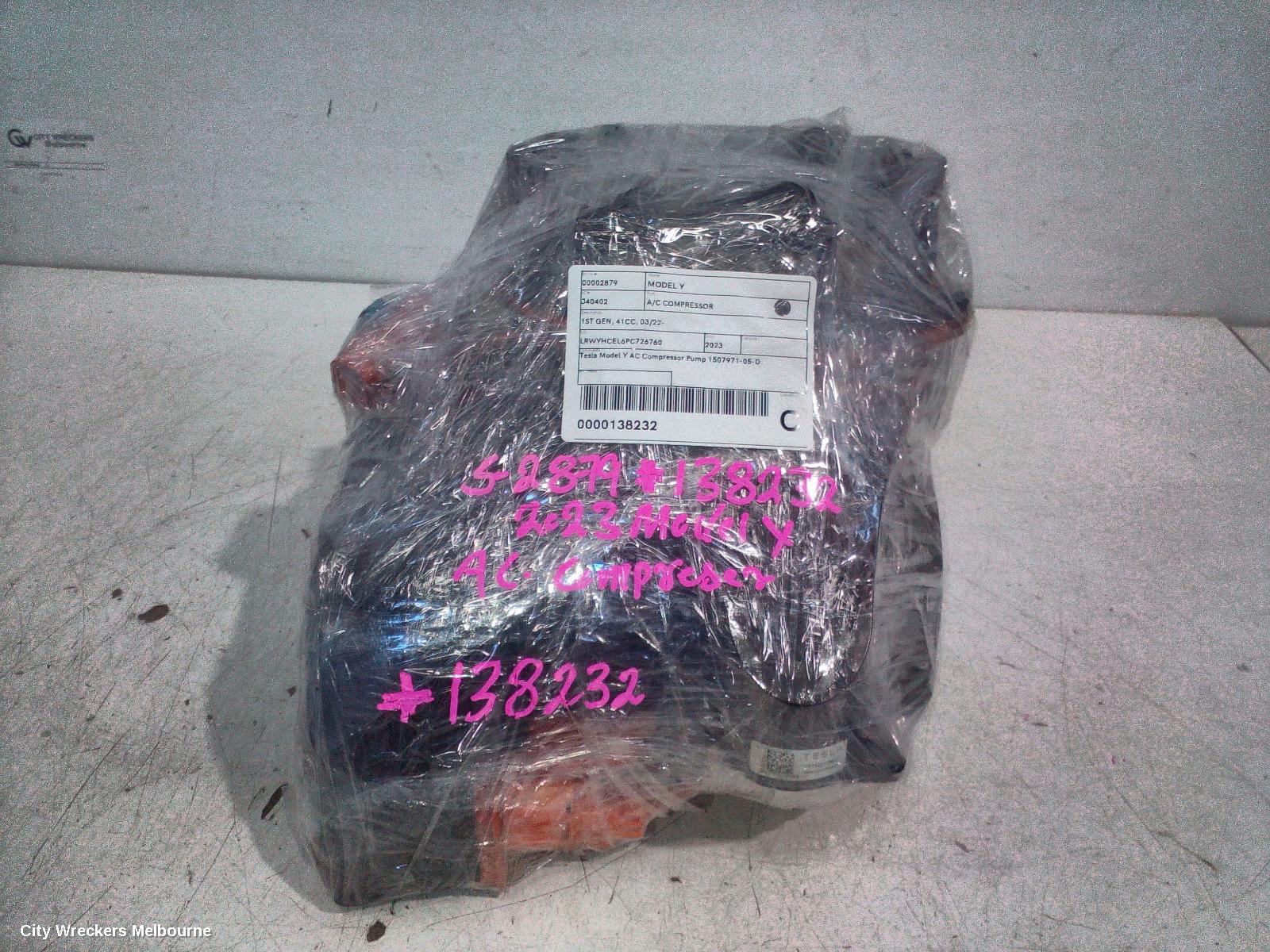 TESLA MODEL Y A/C COMPRESSOR, 1ST GEN, 41CC, 03/2022 ONWARDS