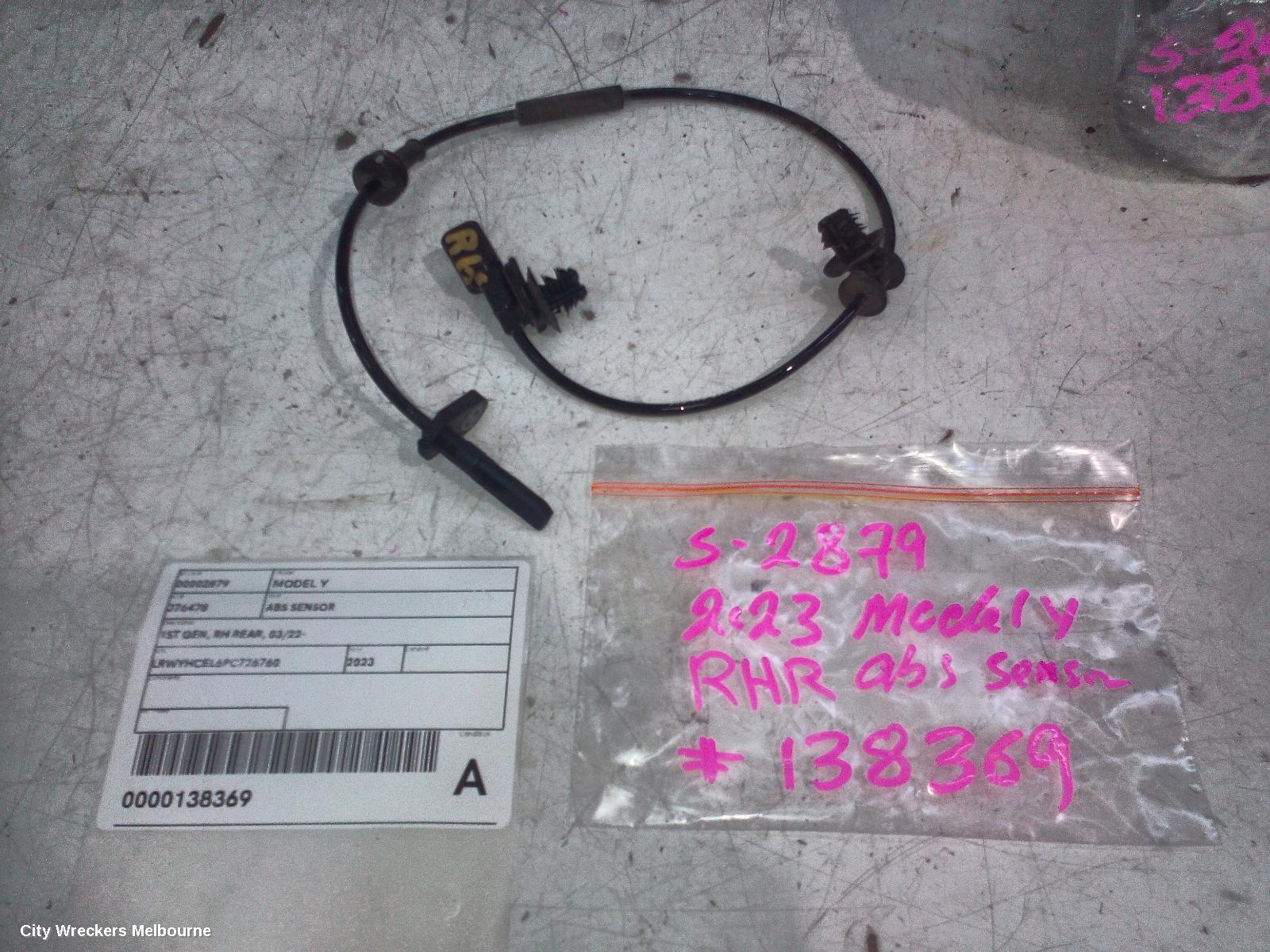 TESLA MODEL Y ABS SENSOR, 1ST GEN, RH REAR, 03/2022 ONWARDS