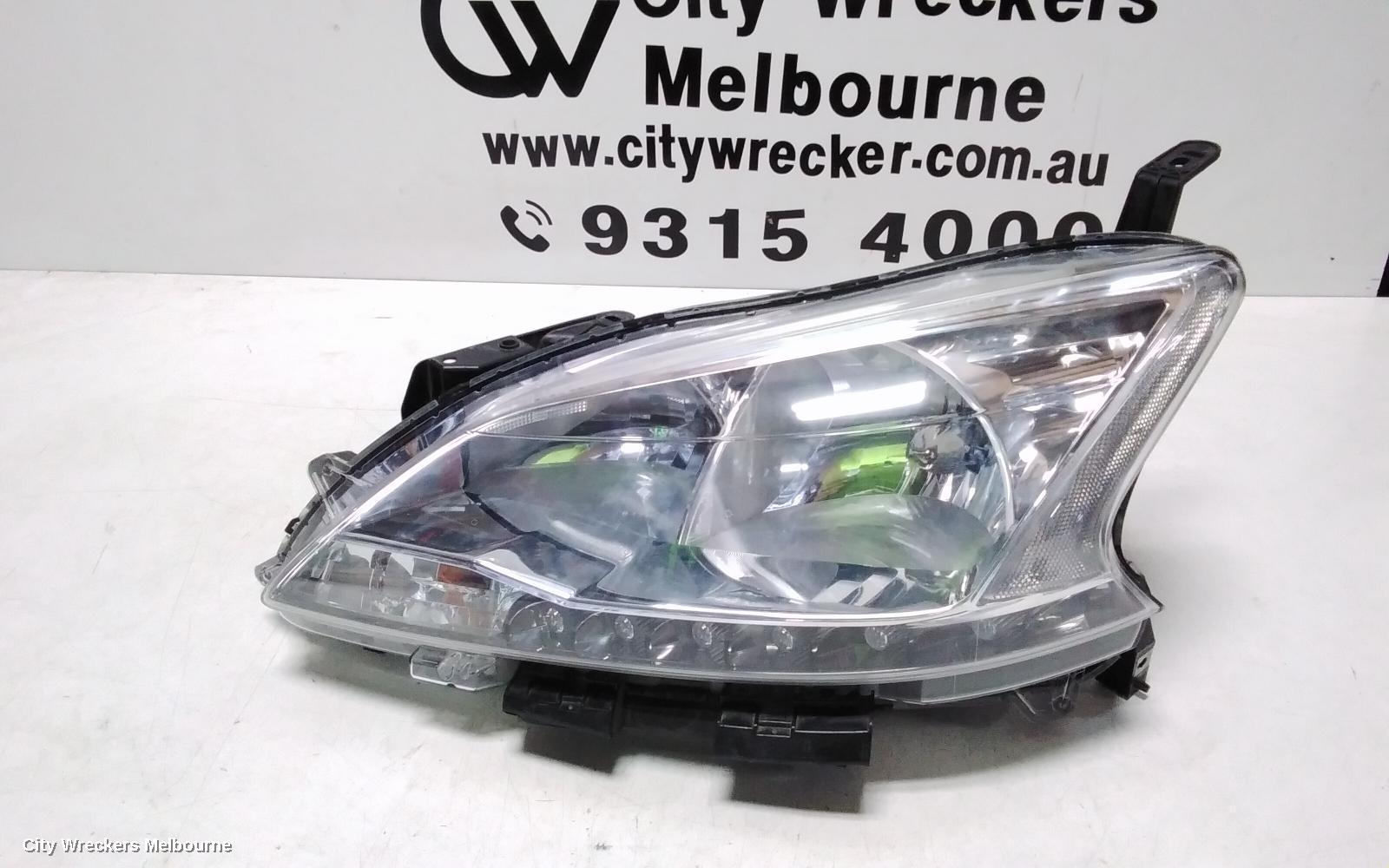 NISSAN PULSAR LEFT HEADLAMP, B17, SEDAN, ST, HALOGEN TYPE, 12/2012 - 12/2017
