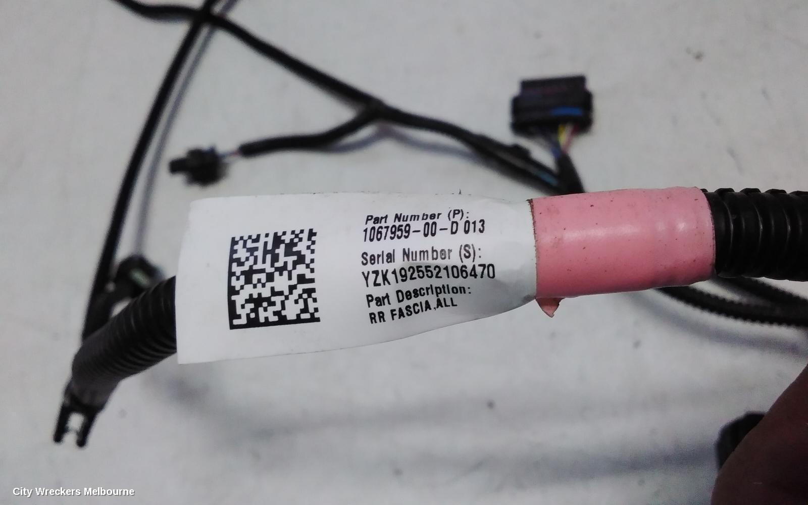 TESLA MODEL 3 WIRE HARNESS, 1ST GEN, 06/2019 ONWARDS