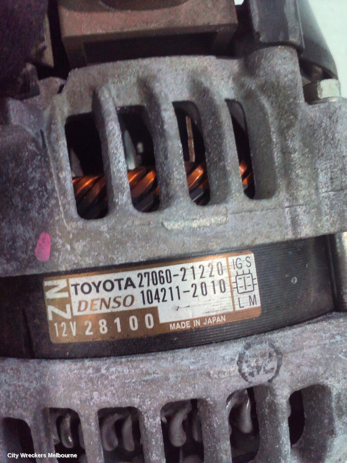 TOYOTA YARIS ALTERNATOR, 1.3, 2NZ, NCP13#, 09/2014 - 01/2020
