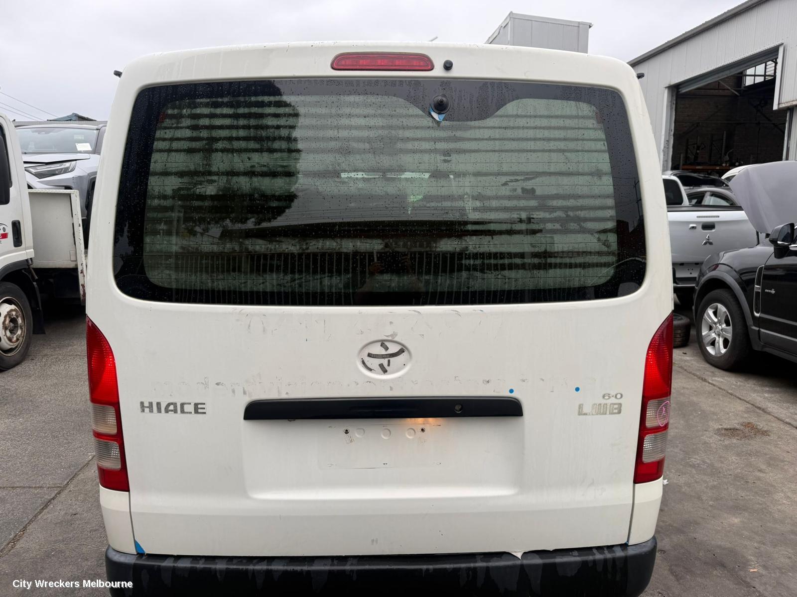 TOYOTA HIACE BOOTLID/TAILGATE, TAILGATE, TRH/KDH, LWB/SWB, NON WIPER/STOP LAMP/MIRROR & NON CAMERA TYPE, 08/2010 - 04/2019