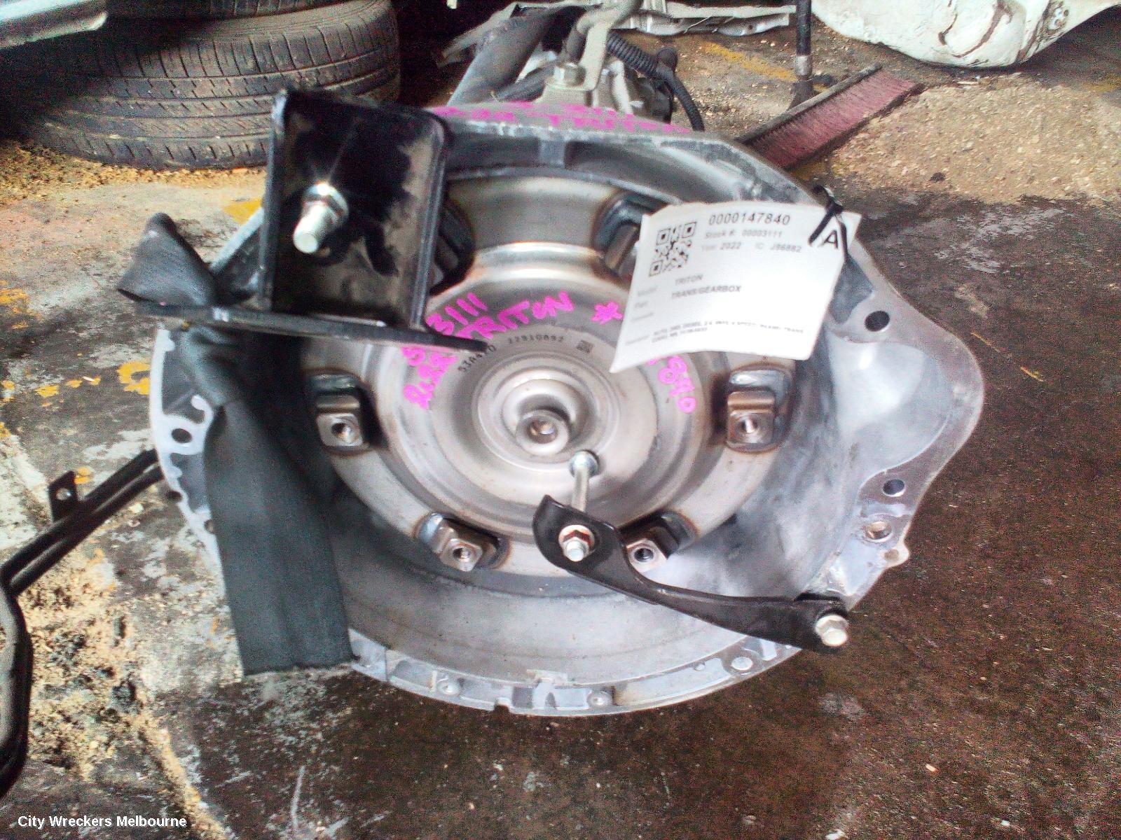 MITSUBISHI TRITON TRANS/GEARBOX, AUTO, 2WD, DIESEL, 2.4, 4N15, 6 SPEED (R6AWH TRANS CODE), MR, 11/2018 - 10/2023