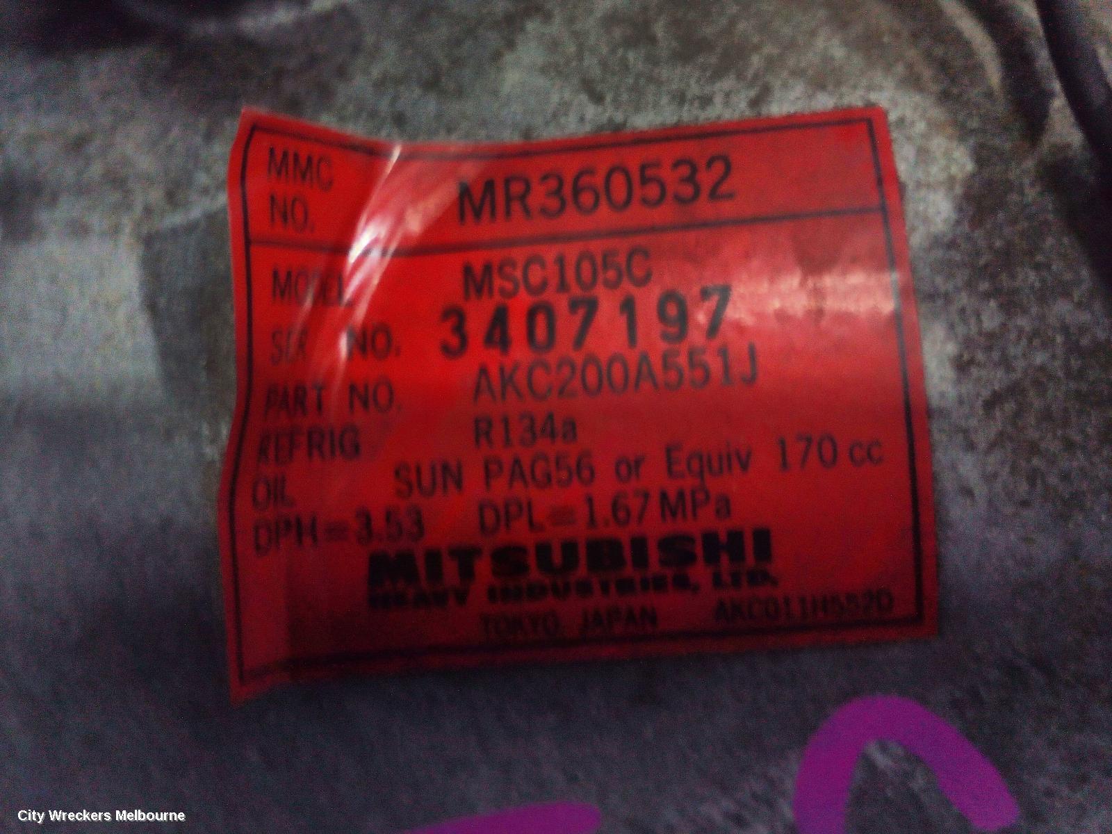 MITSUBISHI CHALLENGER A/C COMPRESSOR, PA, 09/2000 - 01/2006