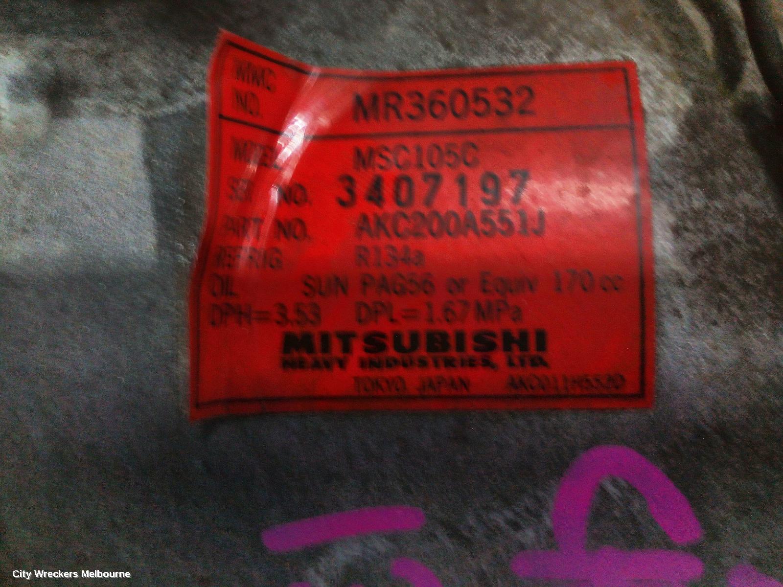 MITSUBISHI CHALLENGER A/C COMPRESSOR, PA, 09/2000 - 01/2006