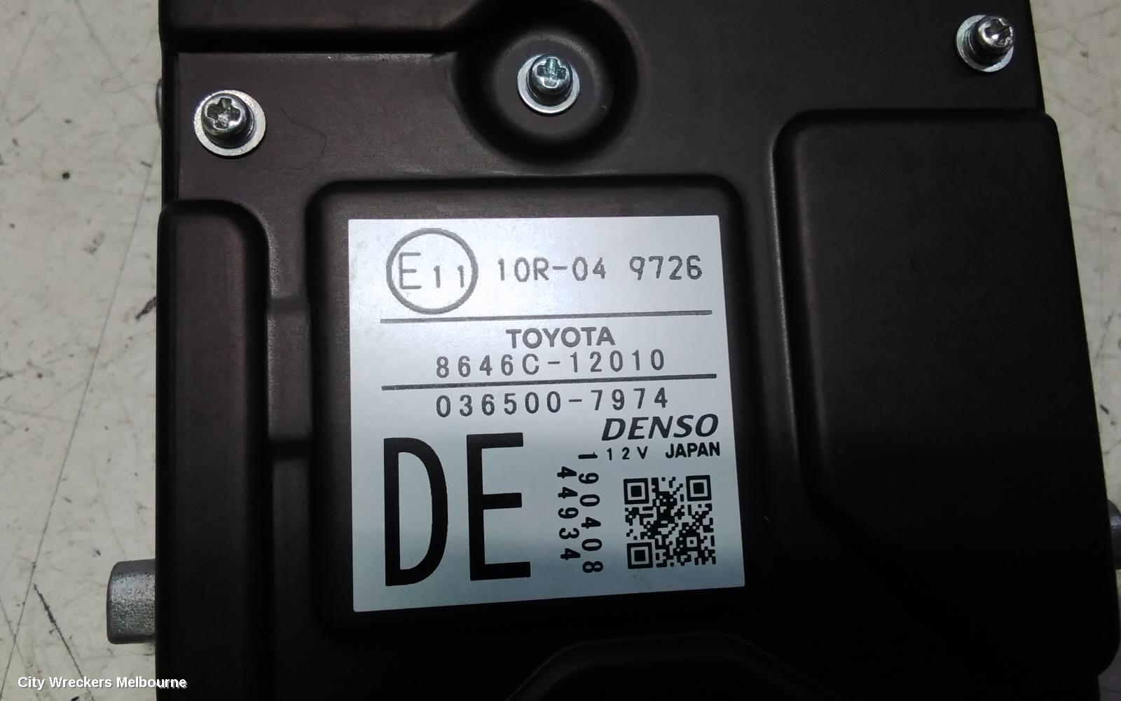 TOYOTA COROLLA REVERSE CAMERA, FRONT CAMERA (WINDSCREEN MOUNTED), E210, 07/2018 - 08/2022