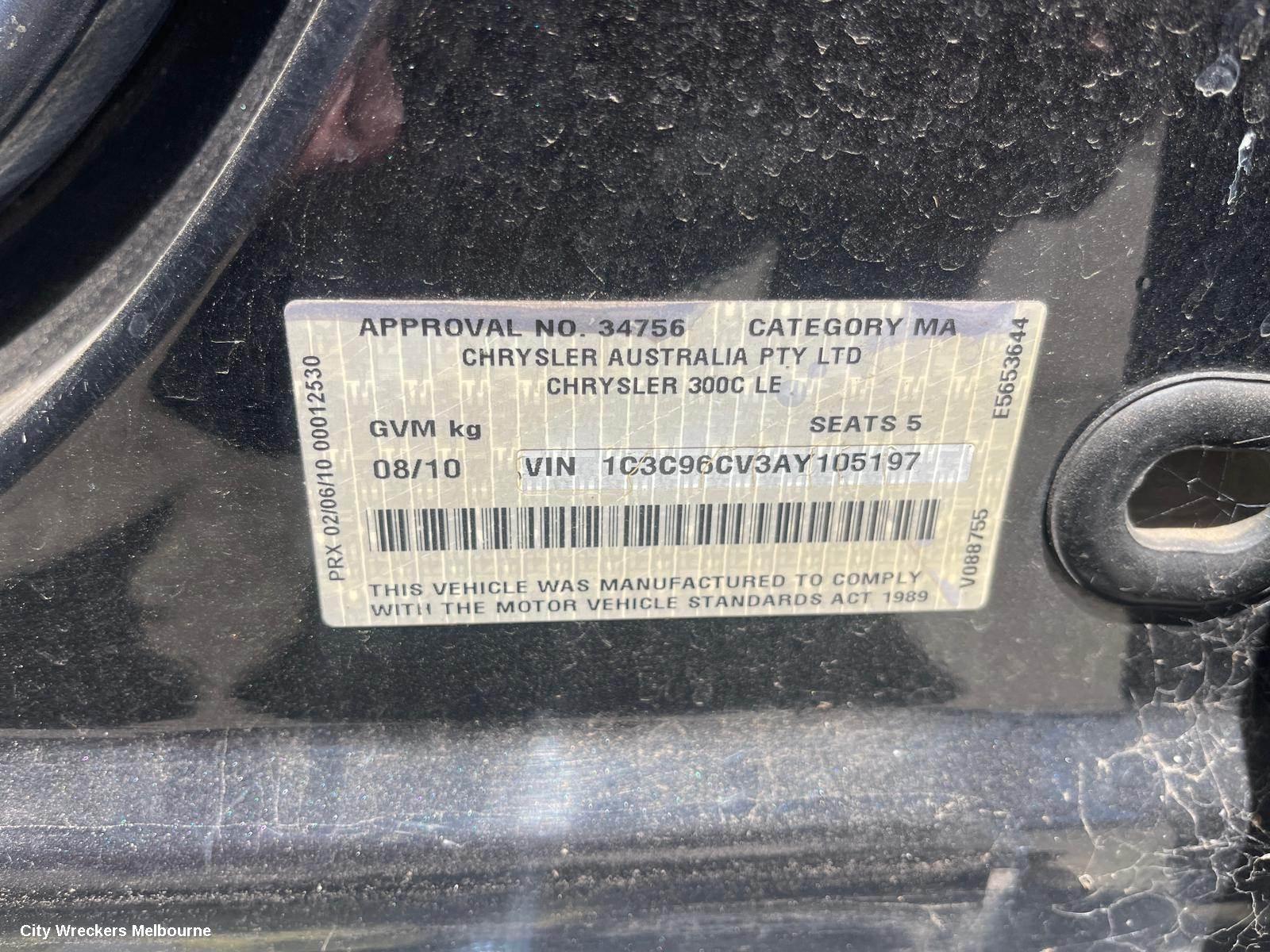 CHRYSLER 300C BOOTLID/TAILGATE, BOOTLID, 02/2008 ONWARDS