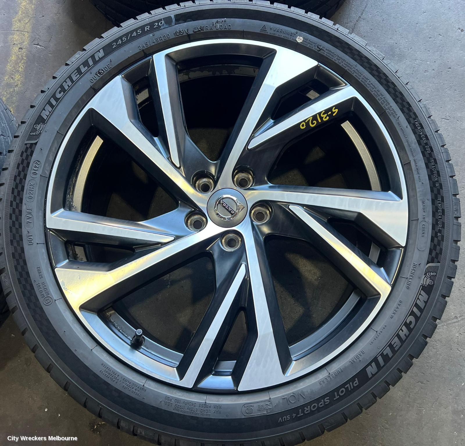 VOLVO XC40 WHEEL MAG, FACTORY, 20X8IN, 5 Y SPOKE, 06/2022 ONWARDS