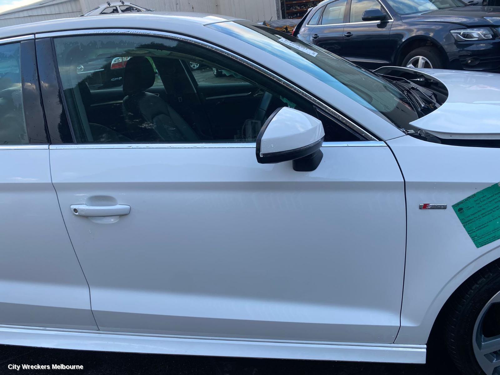 AUDI A3 RIGHT FRONT DOOR WINDOW, 8V, 4DR SEDAN, 10/2013 - 10/2020